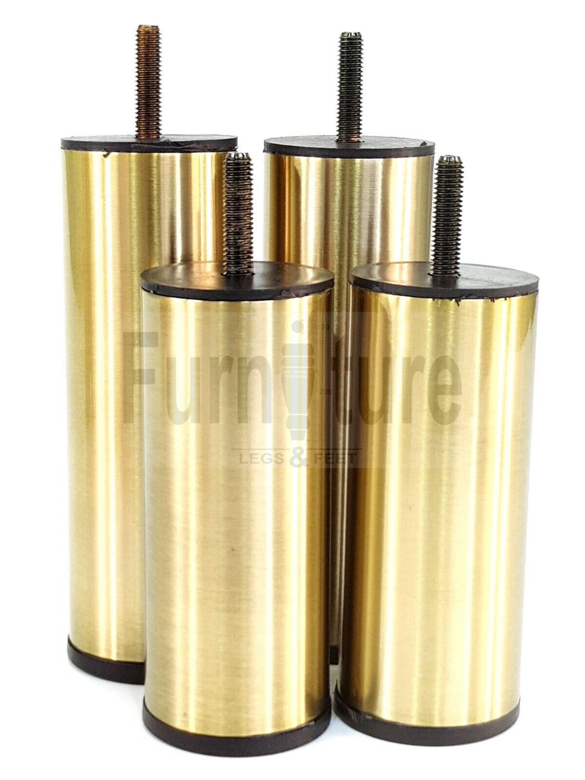 4 Metal Furniture Settee Legs Brass Feet 120mm & 150mm High Sofa Chair Beds M8
