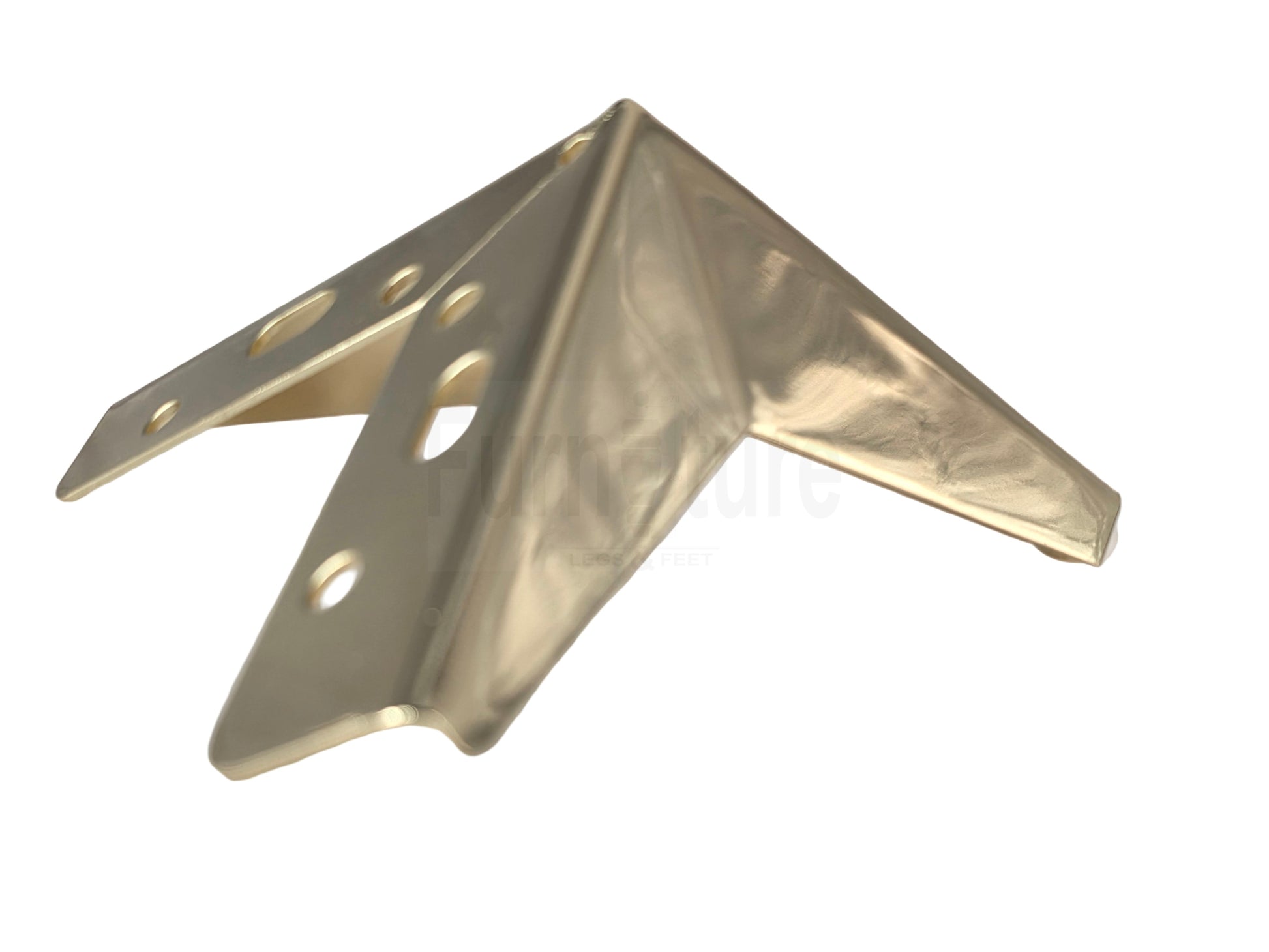 4 Metal Corner Feet Replacement Furniture Legs Gold Finish 135mm High