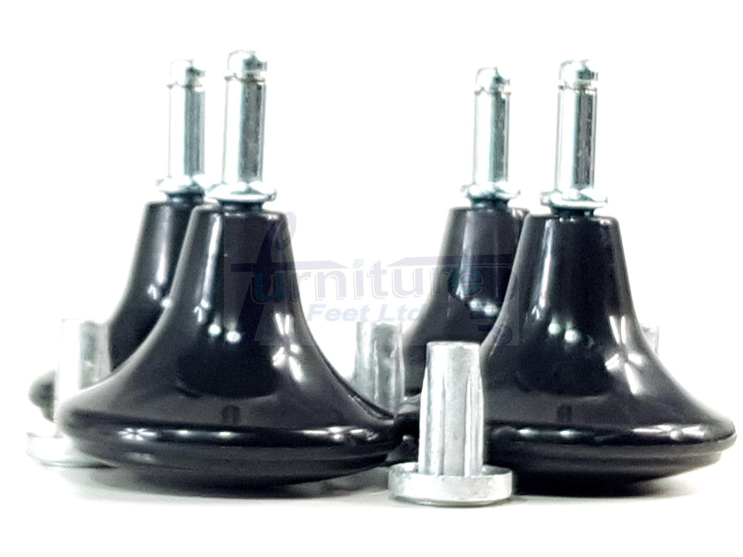 Strong Plastic High Quality Black Feet Leg Glides Castors & Inserts Glides For Divan Bed Sofa Settee Chair Heav Duty Mushroom Glides