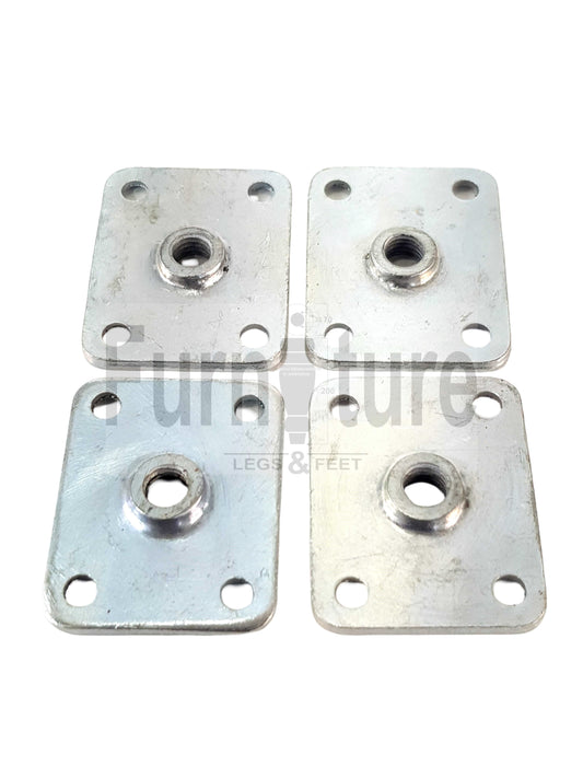 Furniture Fittings, Upholstery Fitting, Leg Fitting Nuts, Straight Fixing Plates x4