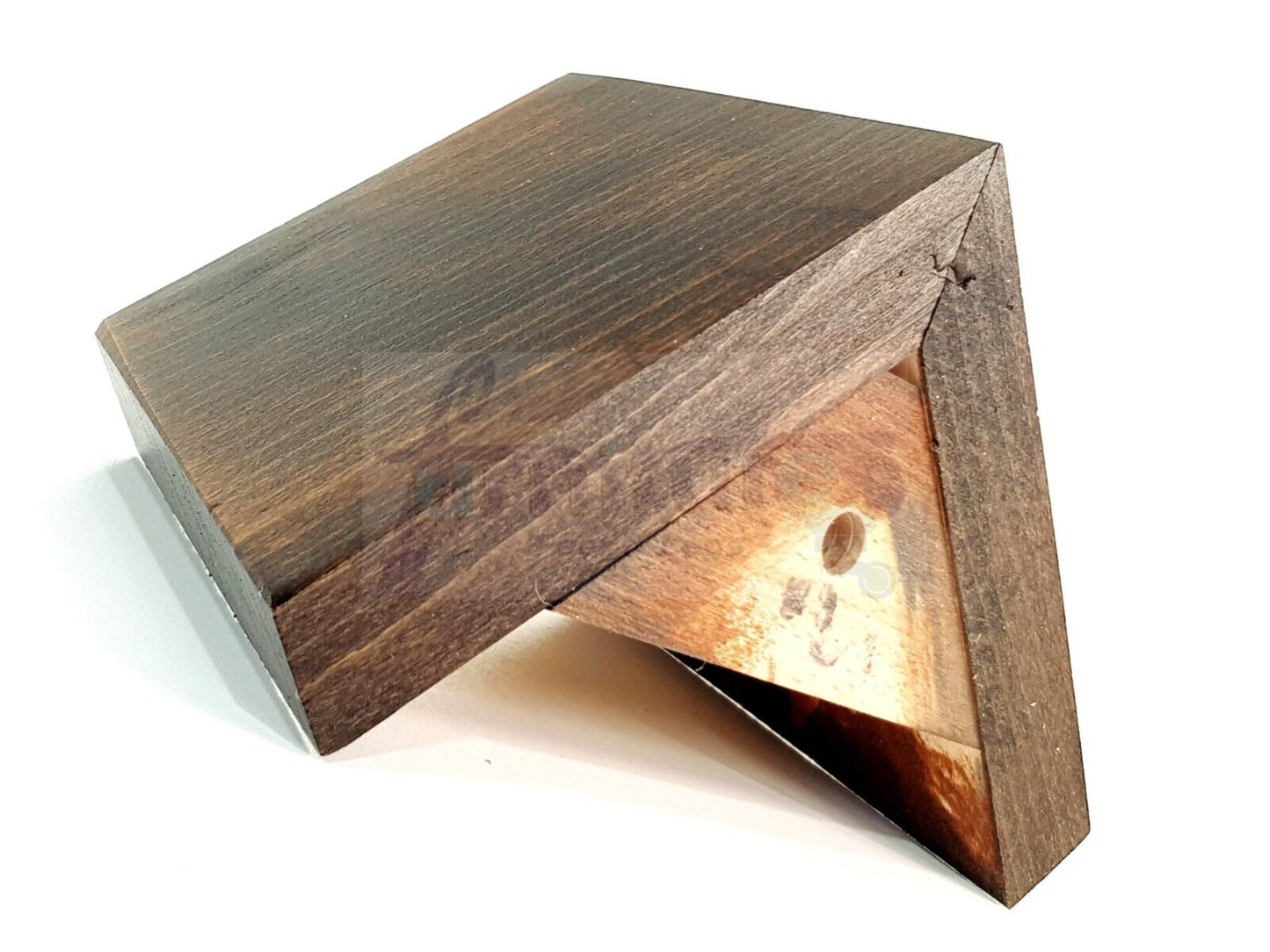 4 Solid Wood Furniture Legs Replacement Corner Feet 95mm High Self-Fixing: Chestnut Wash