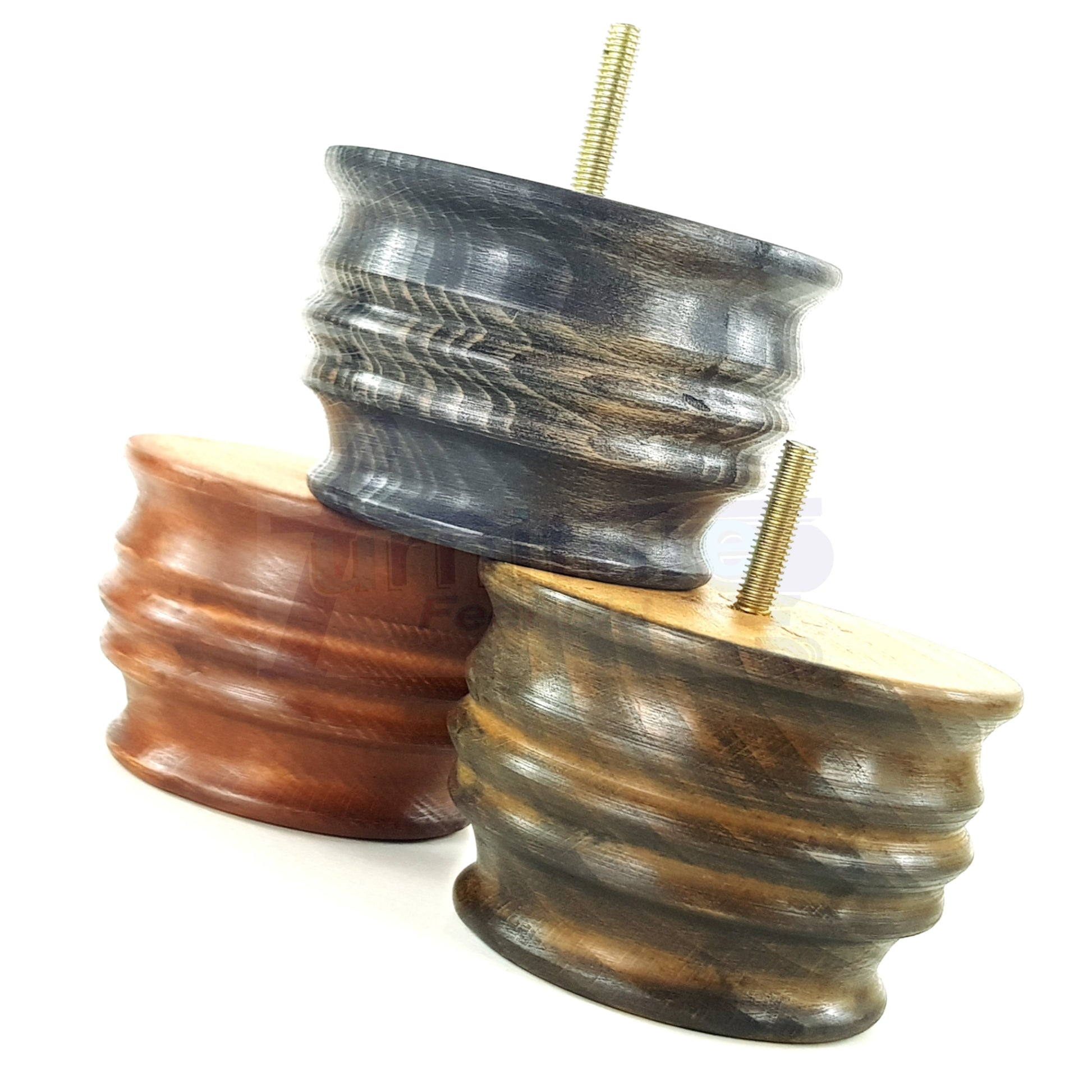 4x Replacement Turned Wooden Furniture Legs 65mm High 10mm Tread For Sofa and Chairs