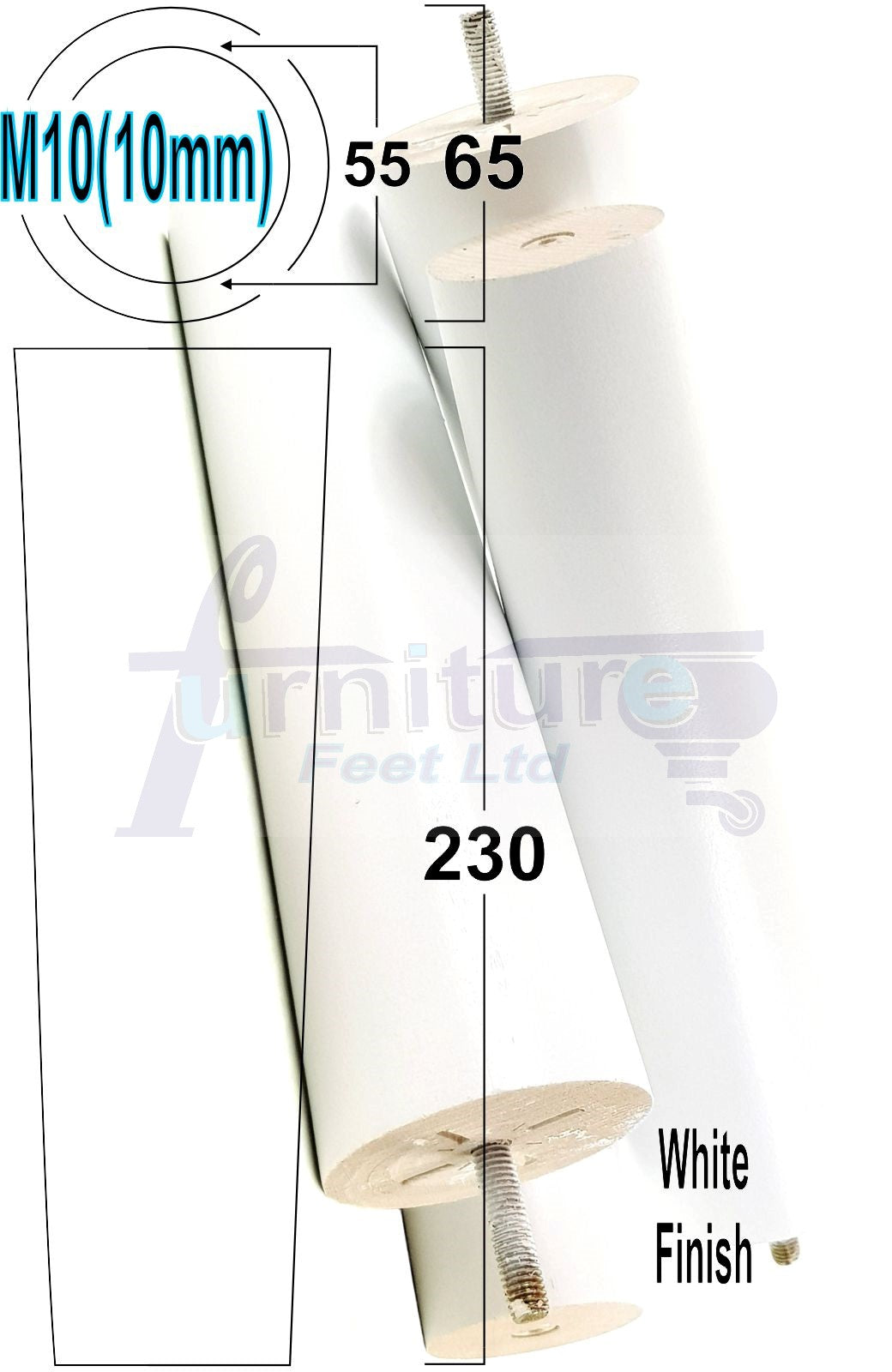 4 Solid Wood Turned Furniture Legs Replacement Feet 230mm High Chairs Sofa Bed Settee & Cabinets M10