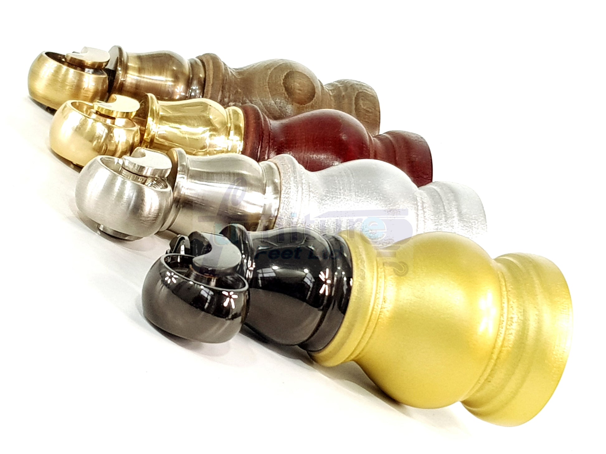 Set Of 4 Turned Wood Furniture Legs With Black Castor Wheels 140mm High M8(8mm) For Chairs Settees & Cabinets