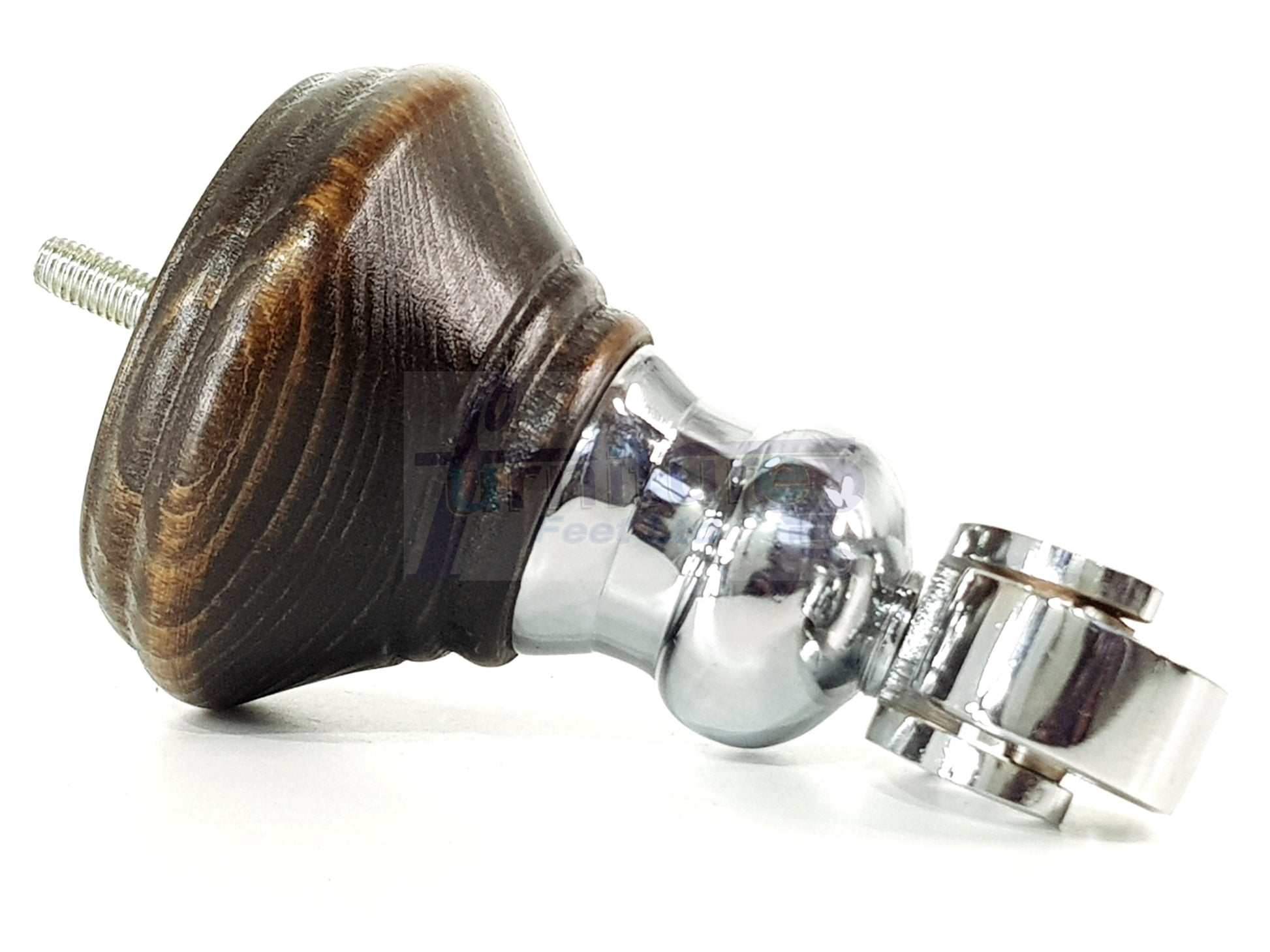 4x Burnt Oak Washed Wooden Furniture Sofa Legs M8 With Castors Replacment Chair Settee Feet 115mm - 125mm High