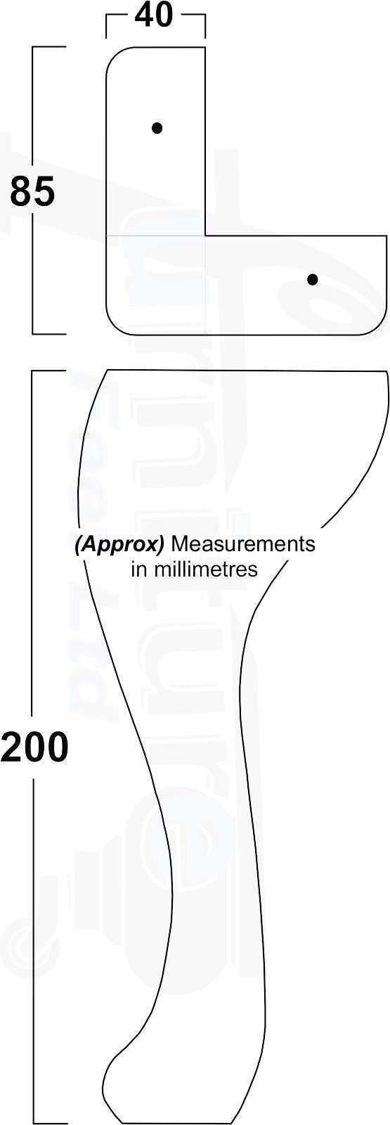 4 Solid Wood Furniture Legs 200mm High Queen Anne Replacement Feet Chairs Settees Sofas M10 Thread