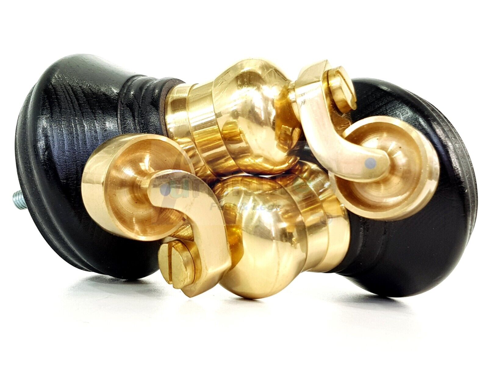 4x Black Wooden Furniture Sofa Legs M8 With Castors Replacment Chair Settee Feet 115mm - 125mm High