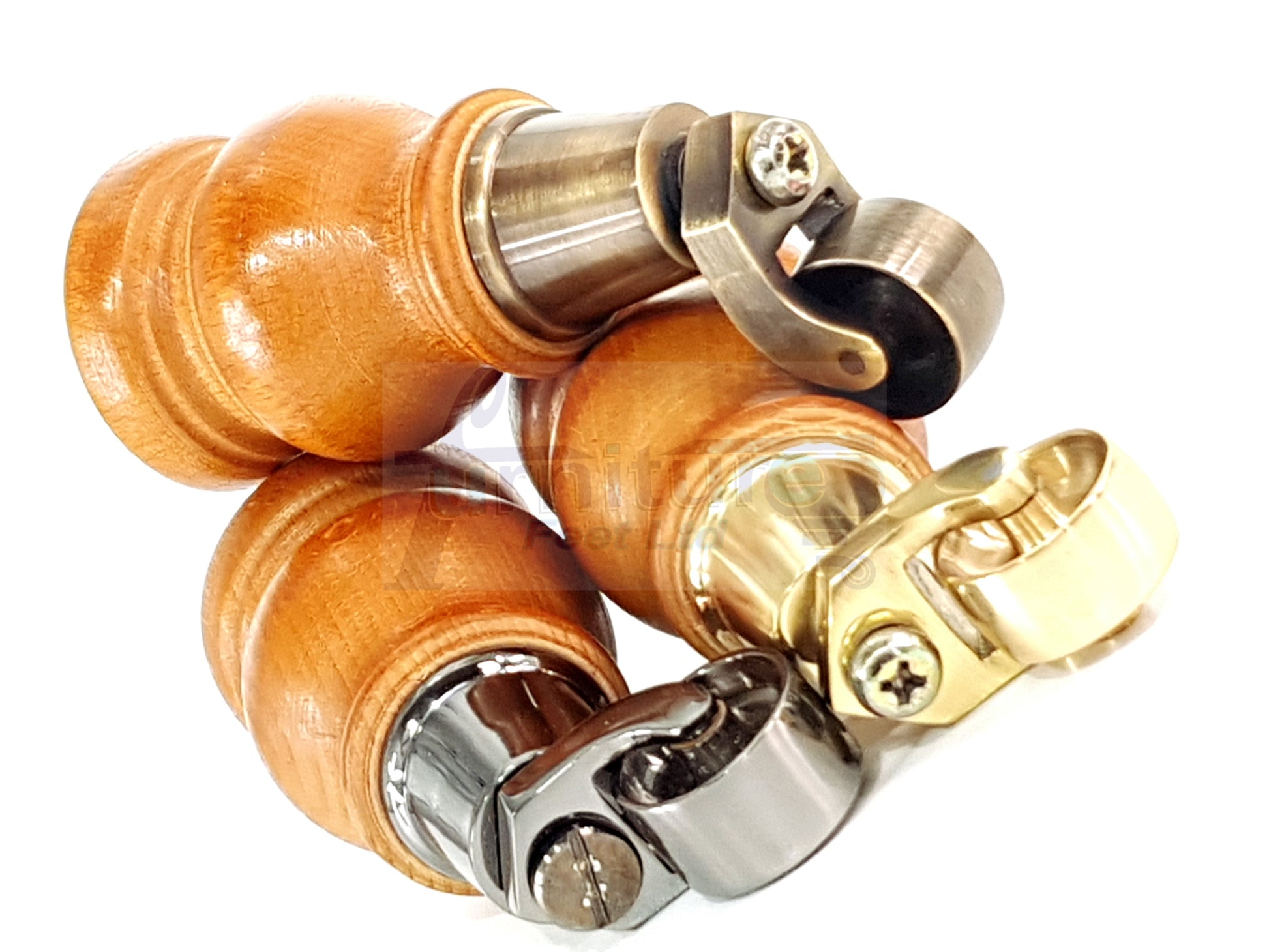 Set Of 4 Turned Wood Furniture Legs With 150mm High Castor 8mm Thread For Chairs Settees & Cabinets Golden Oak Finish