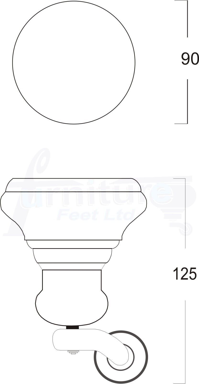 4x Antique Brown Wooden Furniture Sofa Legs M8 With Castors Replacment Chair Settee Feet 115mm - 125mm High