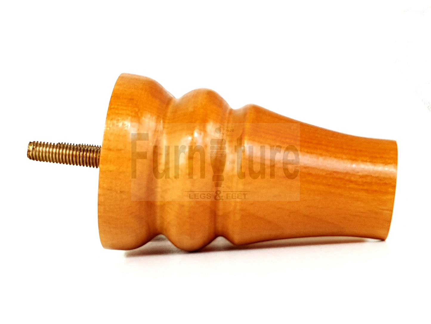 Solid Wood Turned Furniture Legs Replacement Bun Feet 100mm High For Chairs Stools Sofa Beds Settee & Cabinets M10 Set of 4 Golden Oak