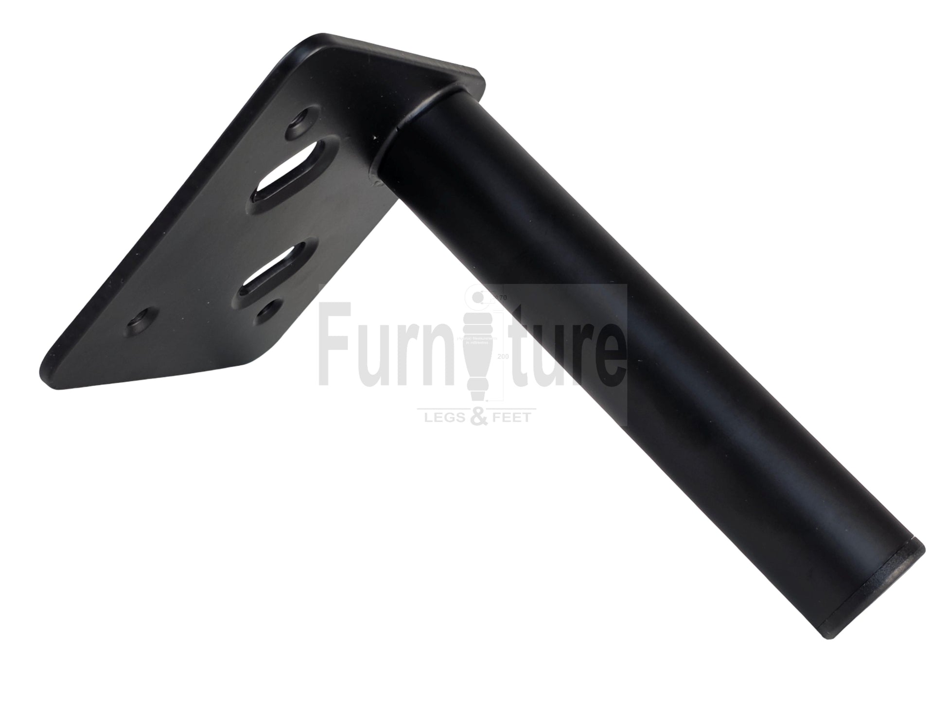 4 Metal Feet Replacement Furniture Legs Black Finish 155mm High Self-Fixing