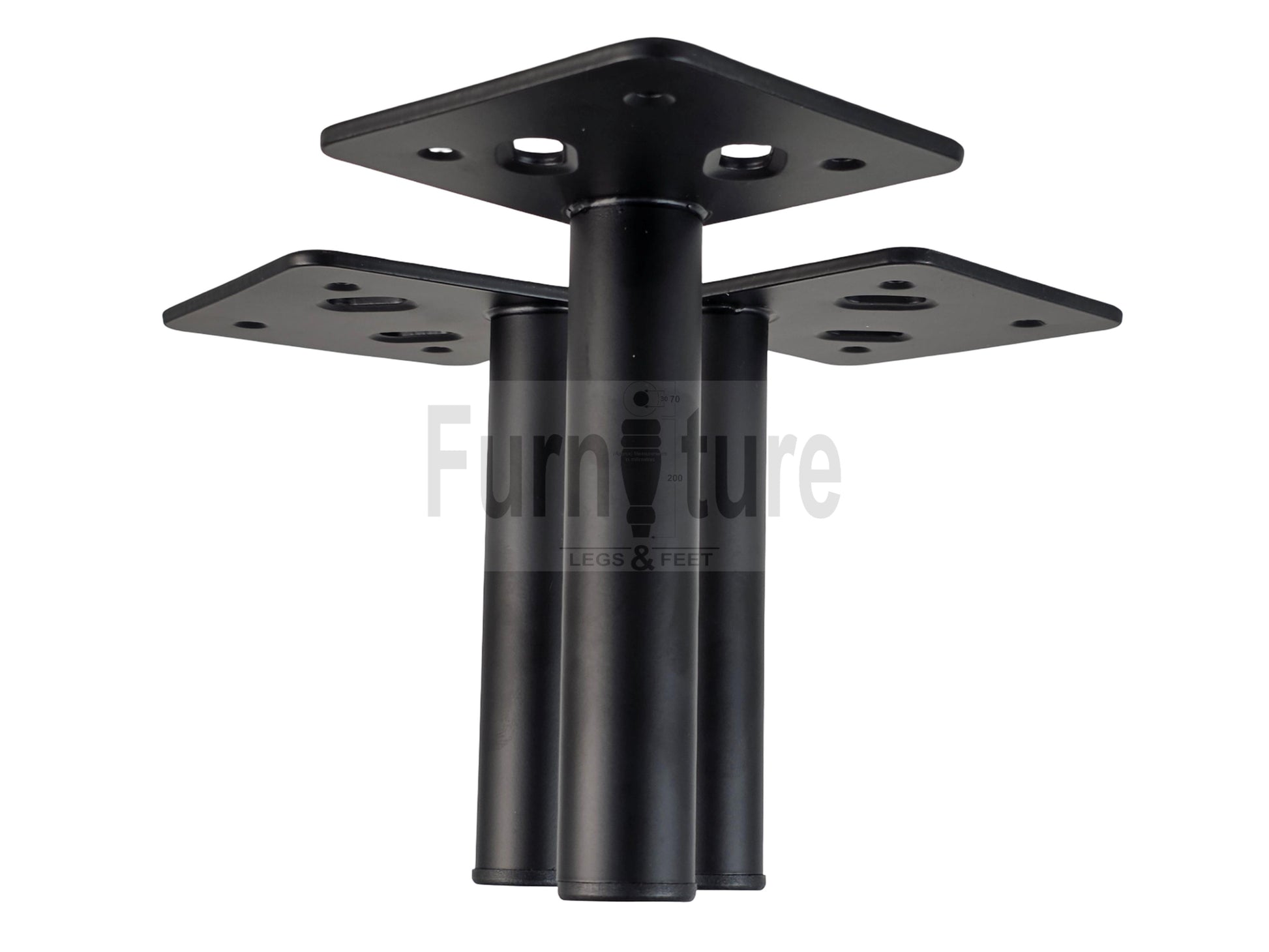 4 Metal Feet Replacement Furniture Legs Black Finish 155mm High Self-Fixing