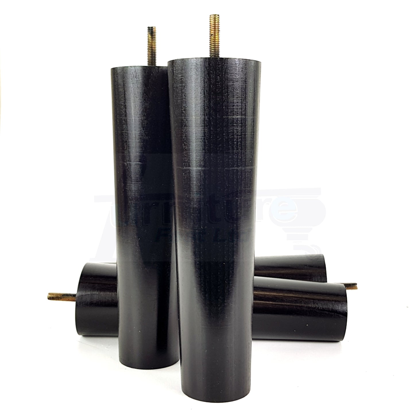 4 Furniture Legs Replacement Feet 230mm Chairs Settee & Cabinets M8 Thread Black