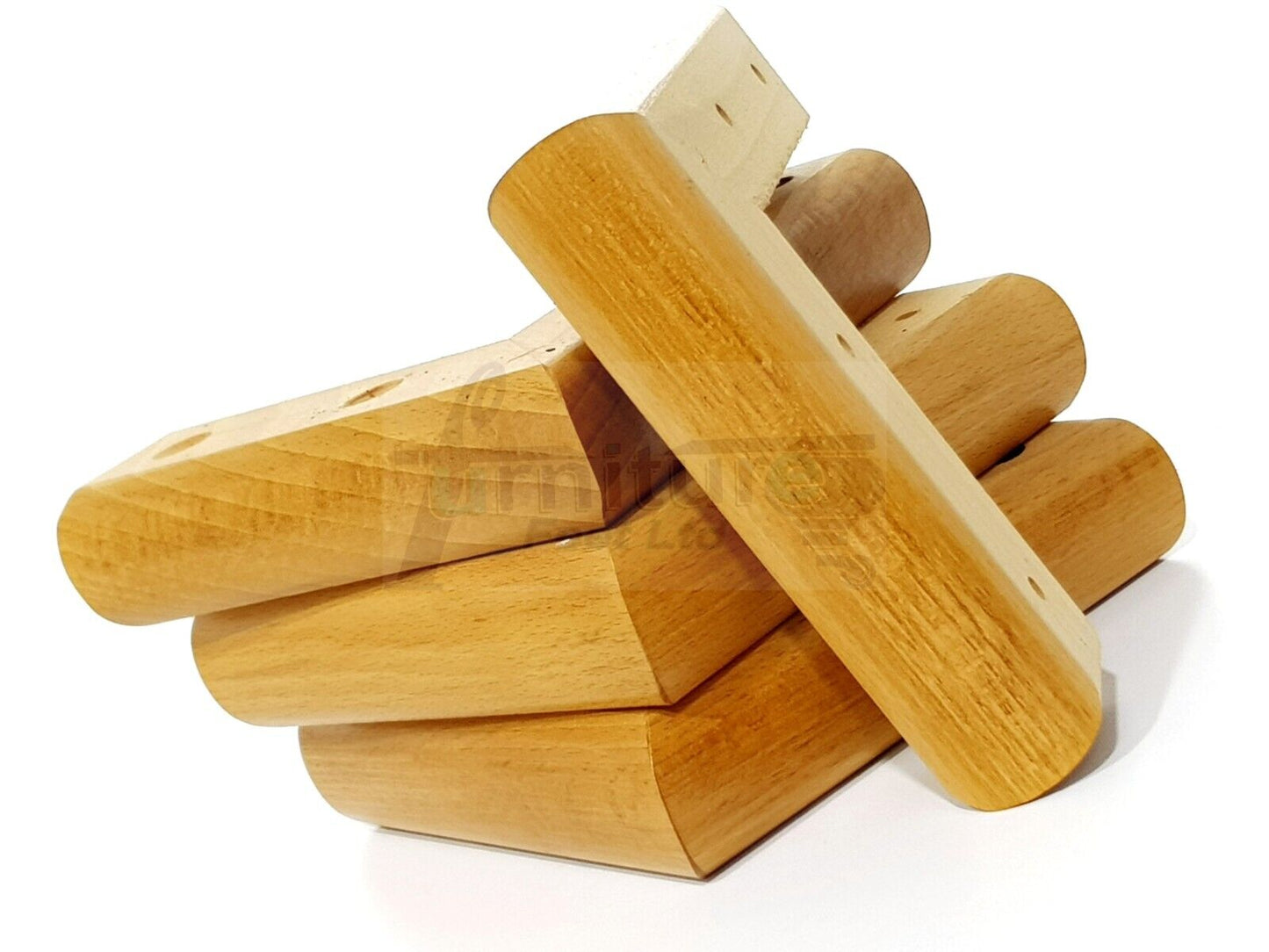 Set Of 4 Wooden Corner Furniture Feet 40mm High Replacement Sofa Chair Legs Self-Fixing: Oak