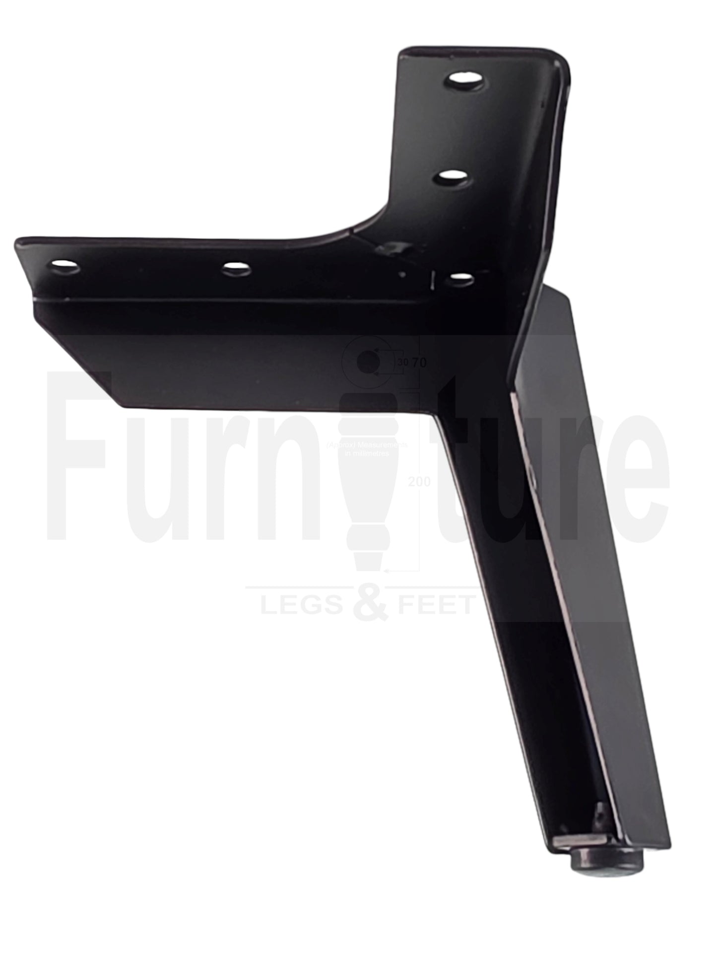 4 Metal Corner Feet Replacement Furniture Legs Black Finish 120mm High