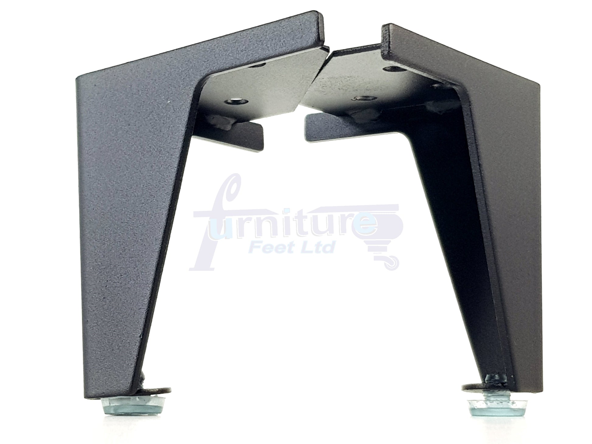 Metal Furniture Feet Black Finish Replacement Metal Legs 100mm High For Sofa, Chairs, Stools Beds Cabinets Self Fix Pre-Drilled Set of 4