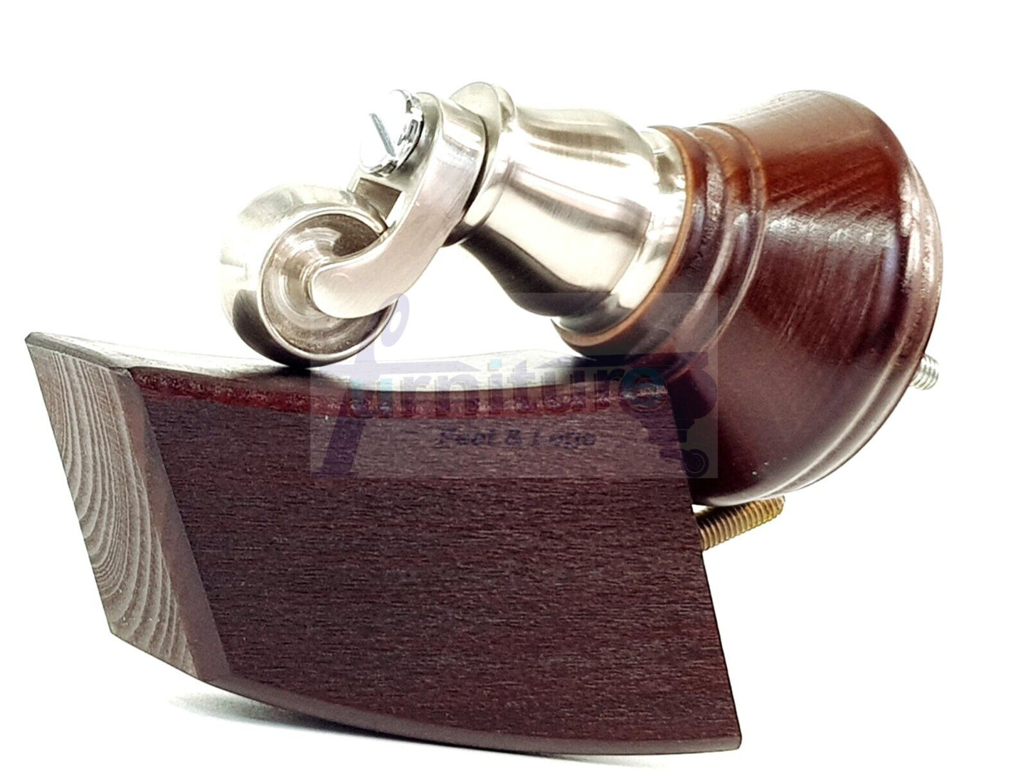 2 Antique Mahogany Wood Furniture Sofa Feet With Castor 125mm & 2 Curved Legs Chair Settee 100mm High M8