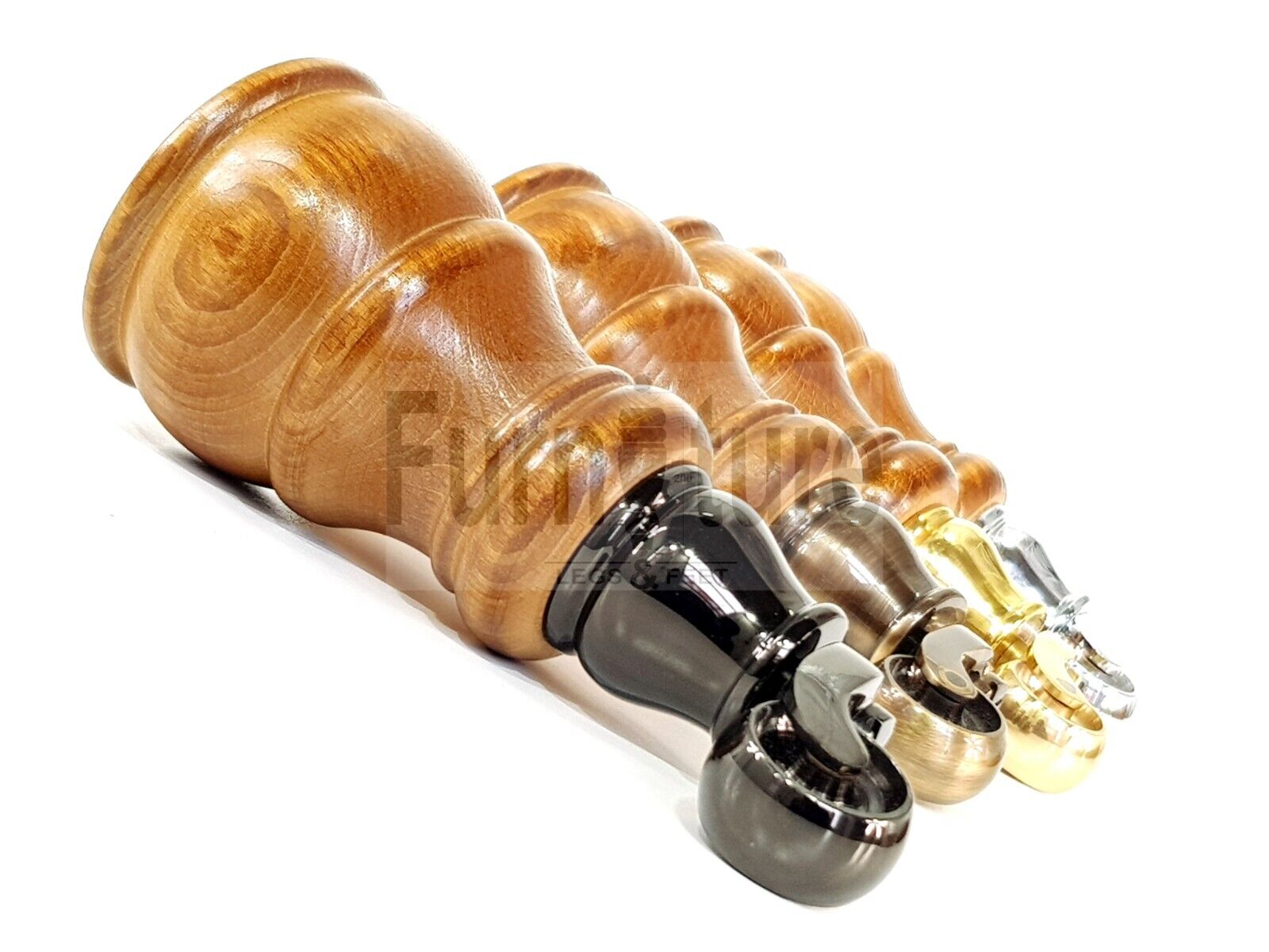 4 Turned Wood Feet Dark Oak Stain Castor Legs Chair Furniture Stools Sofa Chairs M8 160mm 6 Inch High