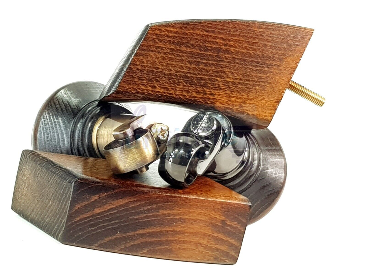 2 Dark Walnut Washed Wood Furniture Sofa Feet With Castor 125mm & 2 Curved Legs Chair Settee 100mm High M8