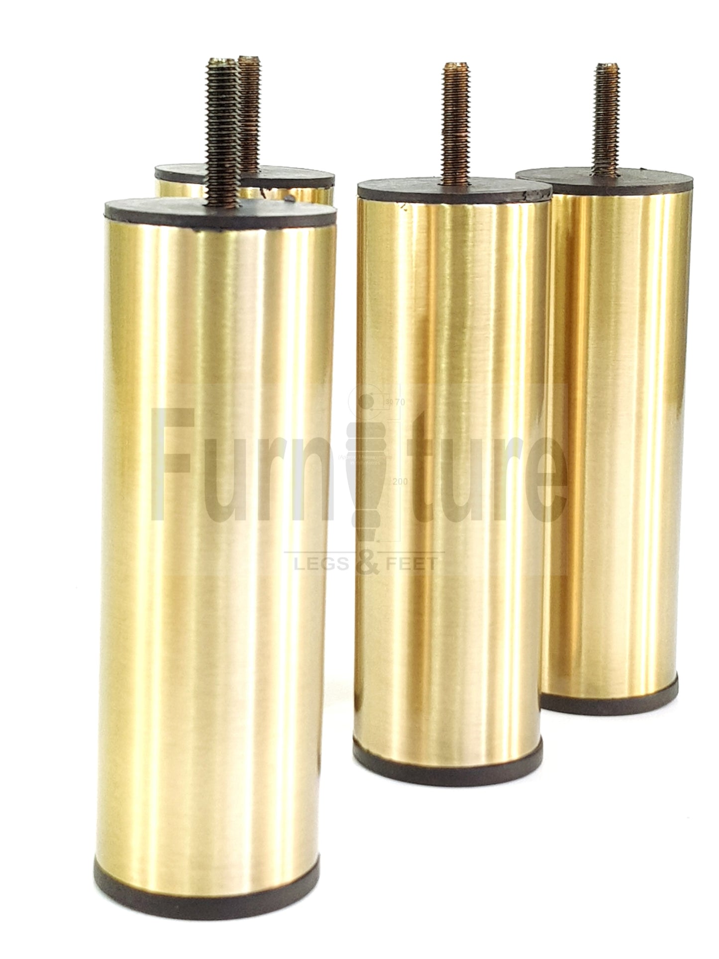4x Metal Furniture Settee Legs Brass Feet 150mm High Sofa Chair Beds M8