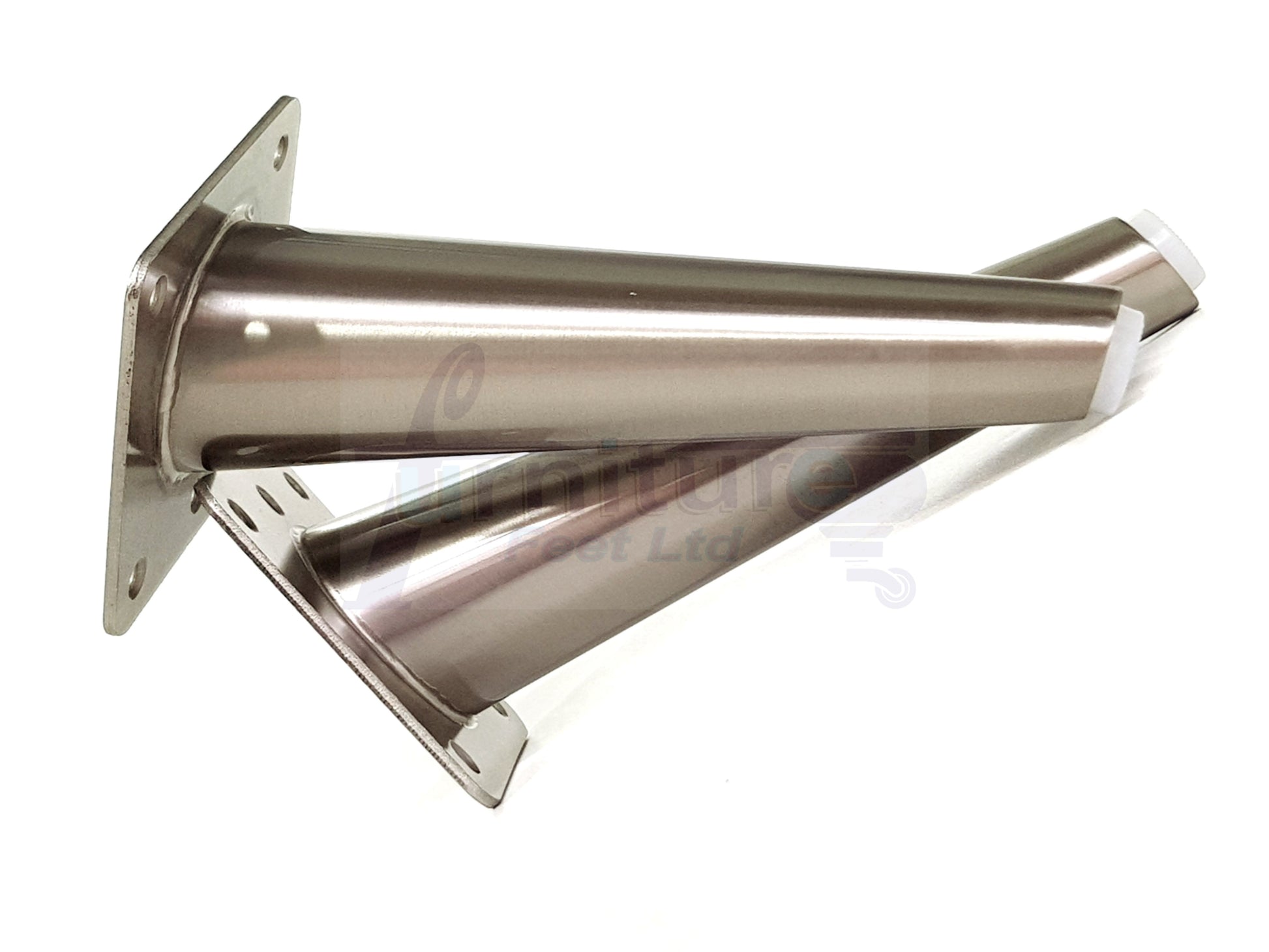 4x Metal Chrome Furniture Legs 180mm High Angled Feet Sofa Chair Cabinets Beds