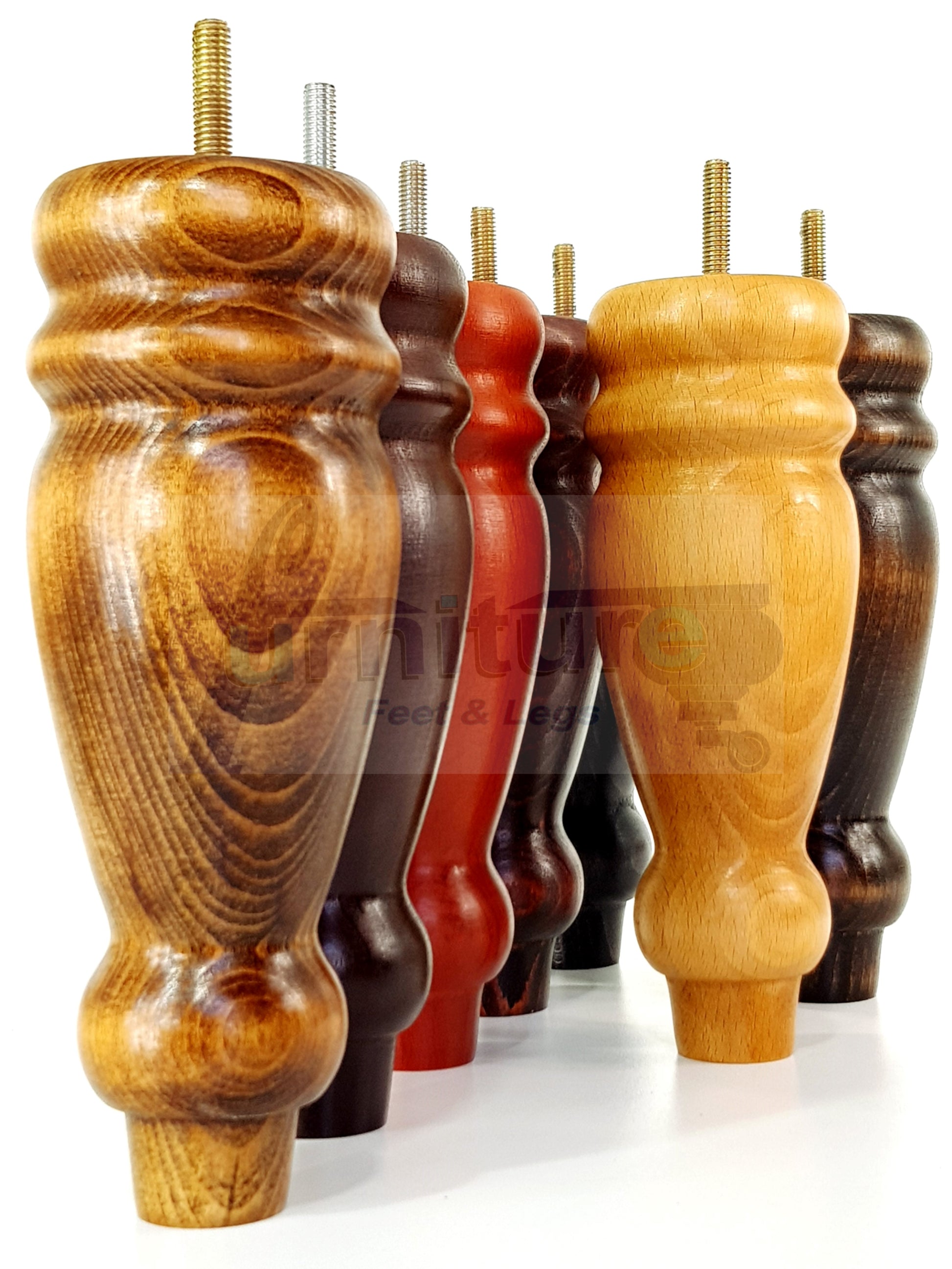 Set Of 4 Turned Furniture Legs Replacement Sofa Feet 200mm Hight M10 Thread