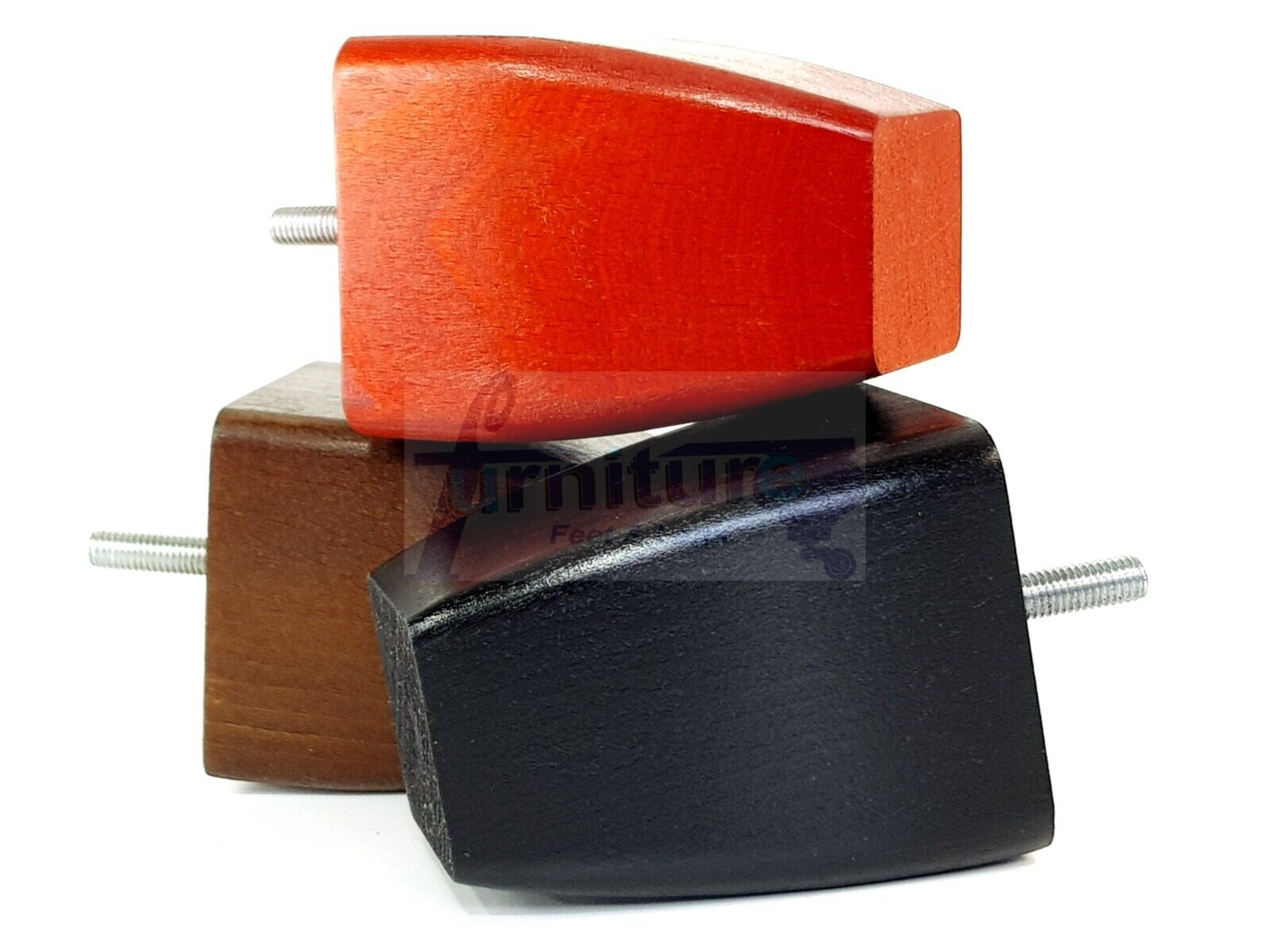 Set Of 4 Solid Wooden Block Furniture Feet Replacement Legs 90mm High M8(8mm)