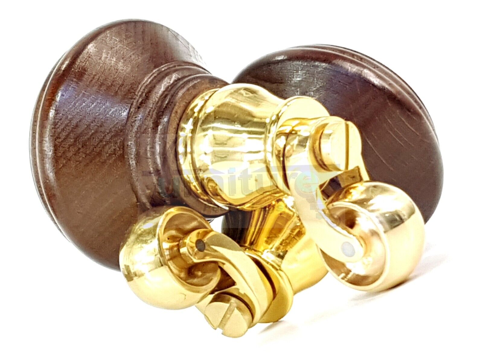 4x Antique Brown Wooden Furniture Sofa Legs M8 With Castors Replacment Chair Settee Feet 115mm - 125mm High