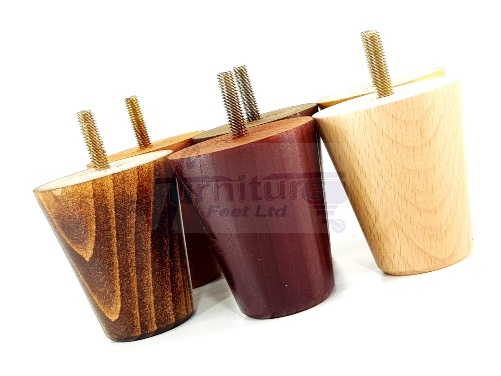 4x Solid Wood Turned Furniture Legs Replacement Bun Feet 75mm High Chairs Stools Sofa's Beds Settee M8