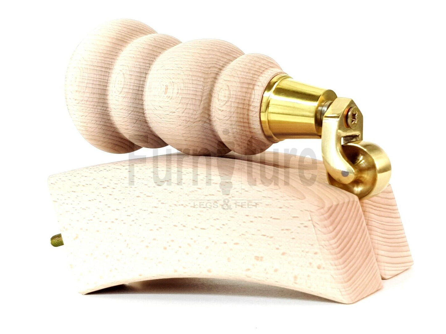 2x Furniture Castor Legs & 2x Curved Solid Wooden Feet M8 Chairs Sofa 200mm High