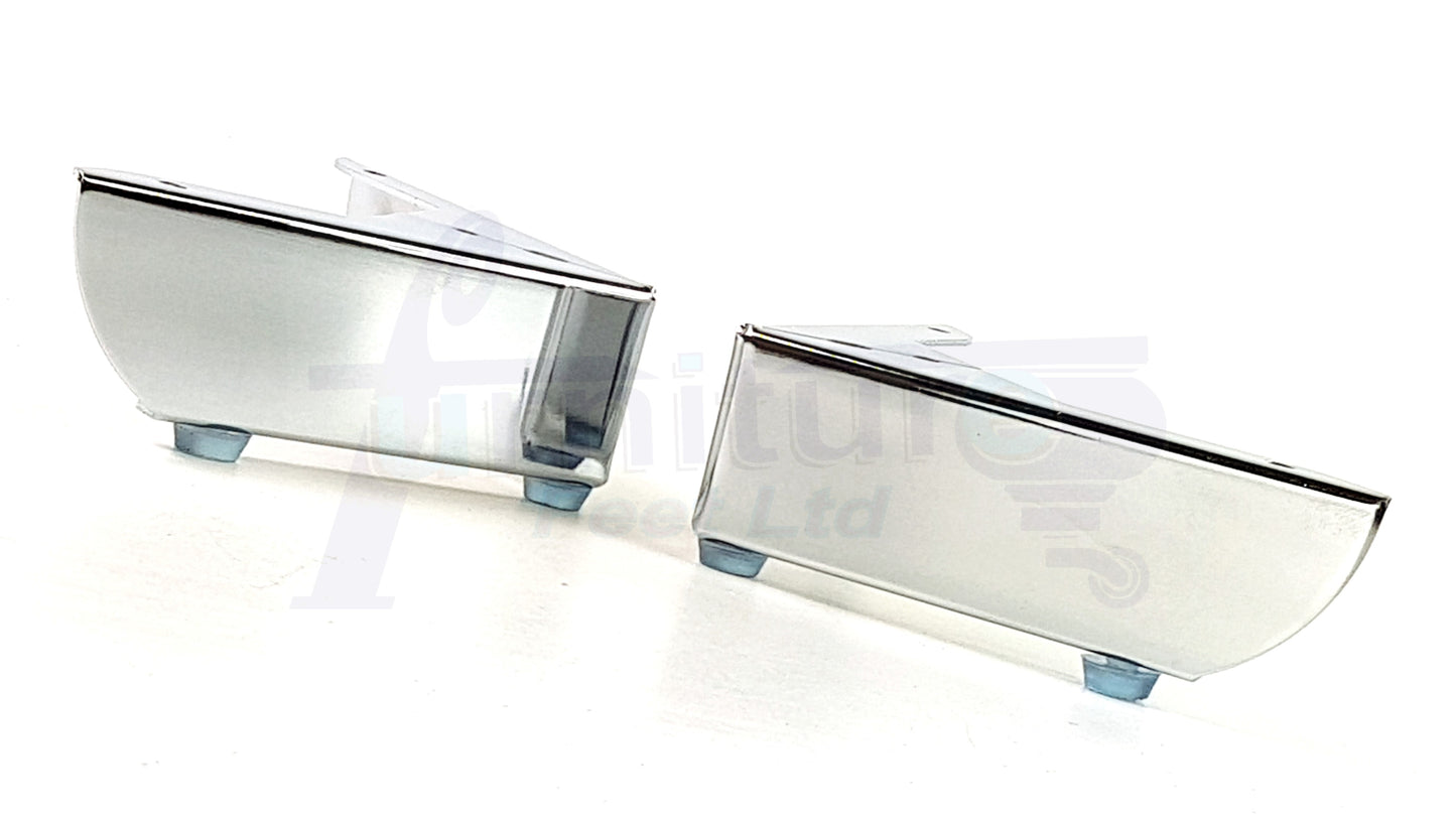 Metal Furniture Feet Chrome Replacement Corner Leg 50mm High Sofa Chairs Stools Beds Cabinets Pre-Drilled