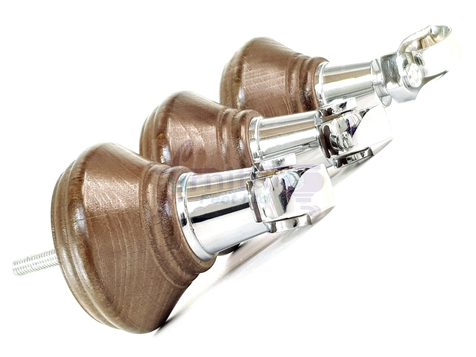 4x Antique Brown Stain Wooden Furniture Sofa Legs M8 With Castors Replacment Chair Settee Feet 115mm - 125mm High