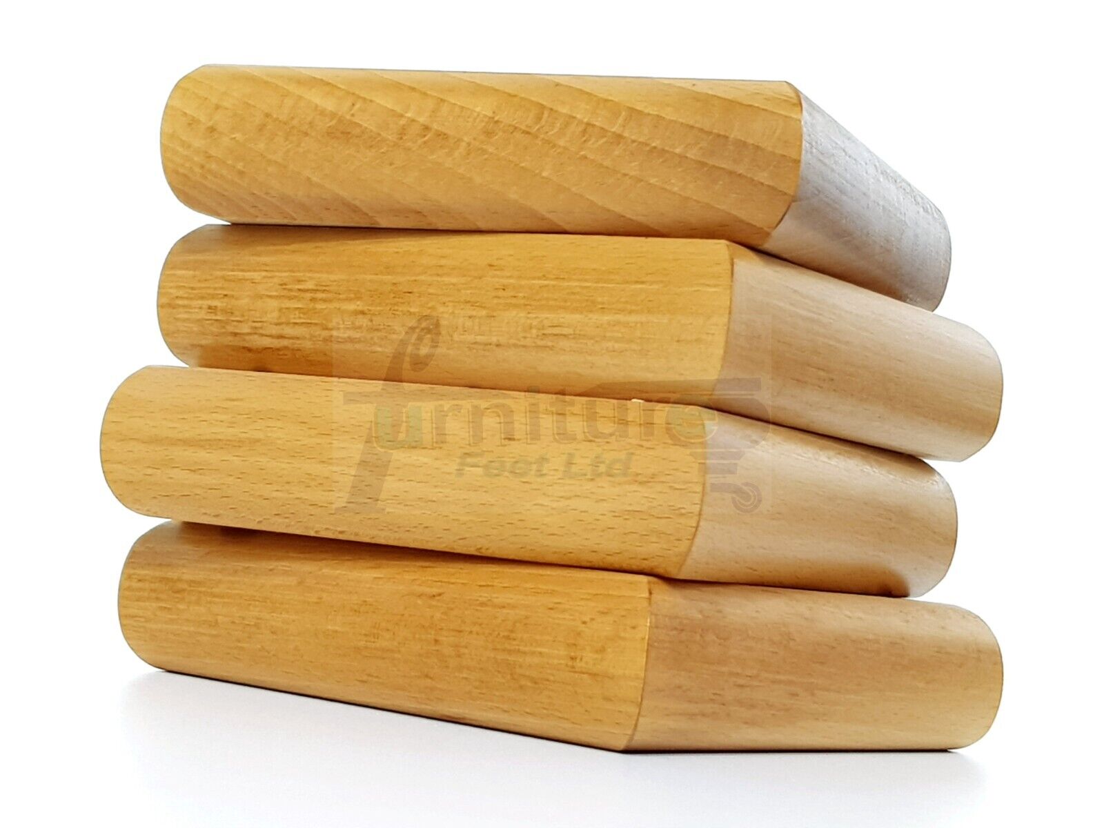 Set Of 4 Wooden Corner Furniture Feet 40mm High Replacement Sofa Chair Legs Self-Fixing: Oak