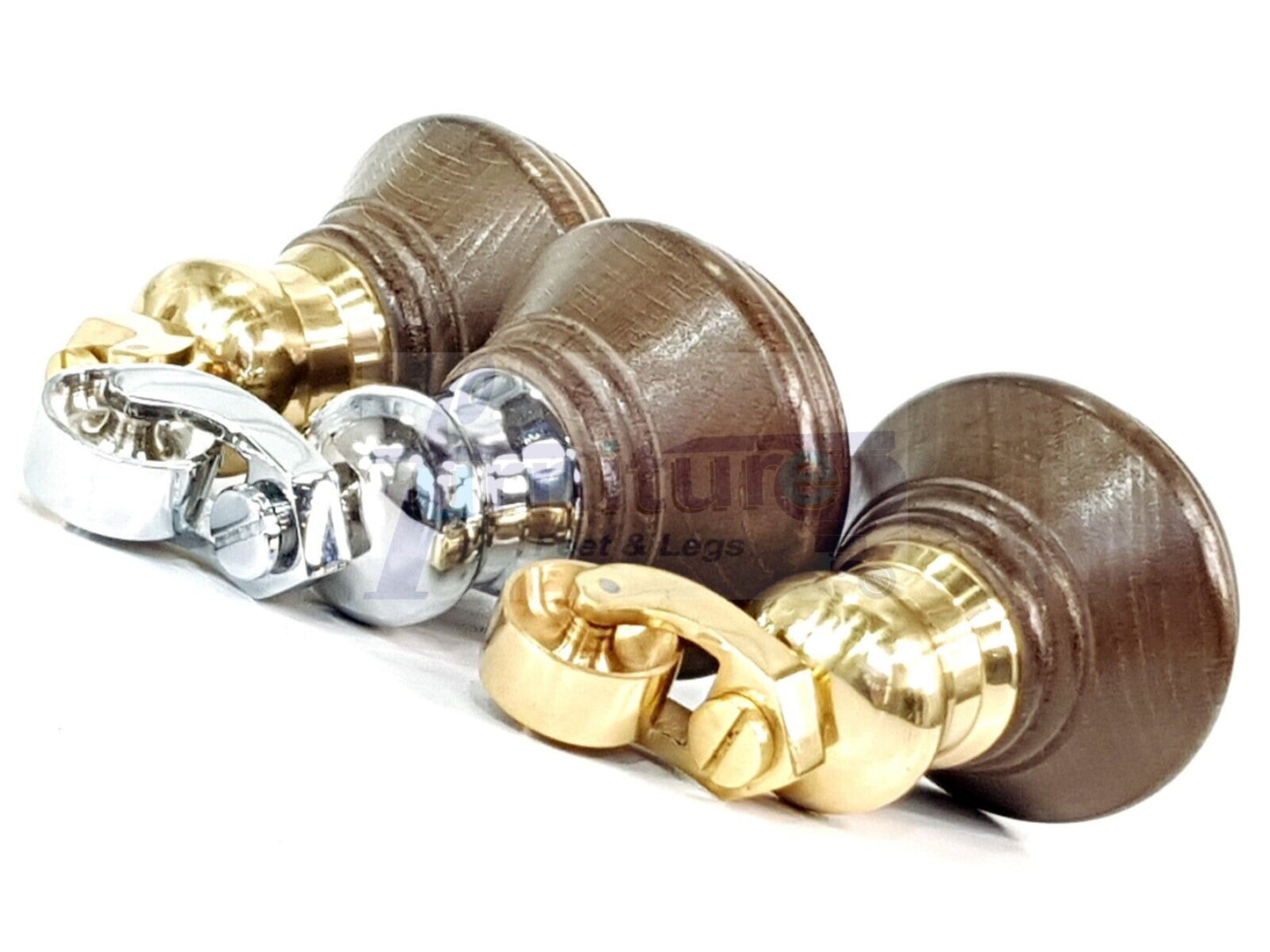 4x Antique Brown Stain Wooden Furniture Sofa Legs M8 With Castors Replacment Chair Settee Feet 115mm - 125mm High