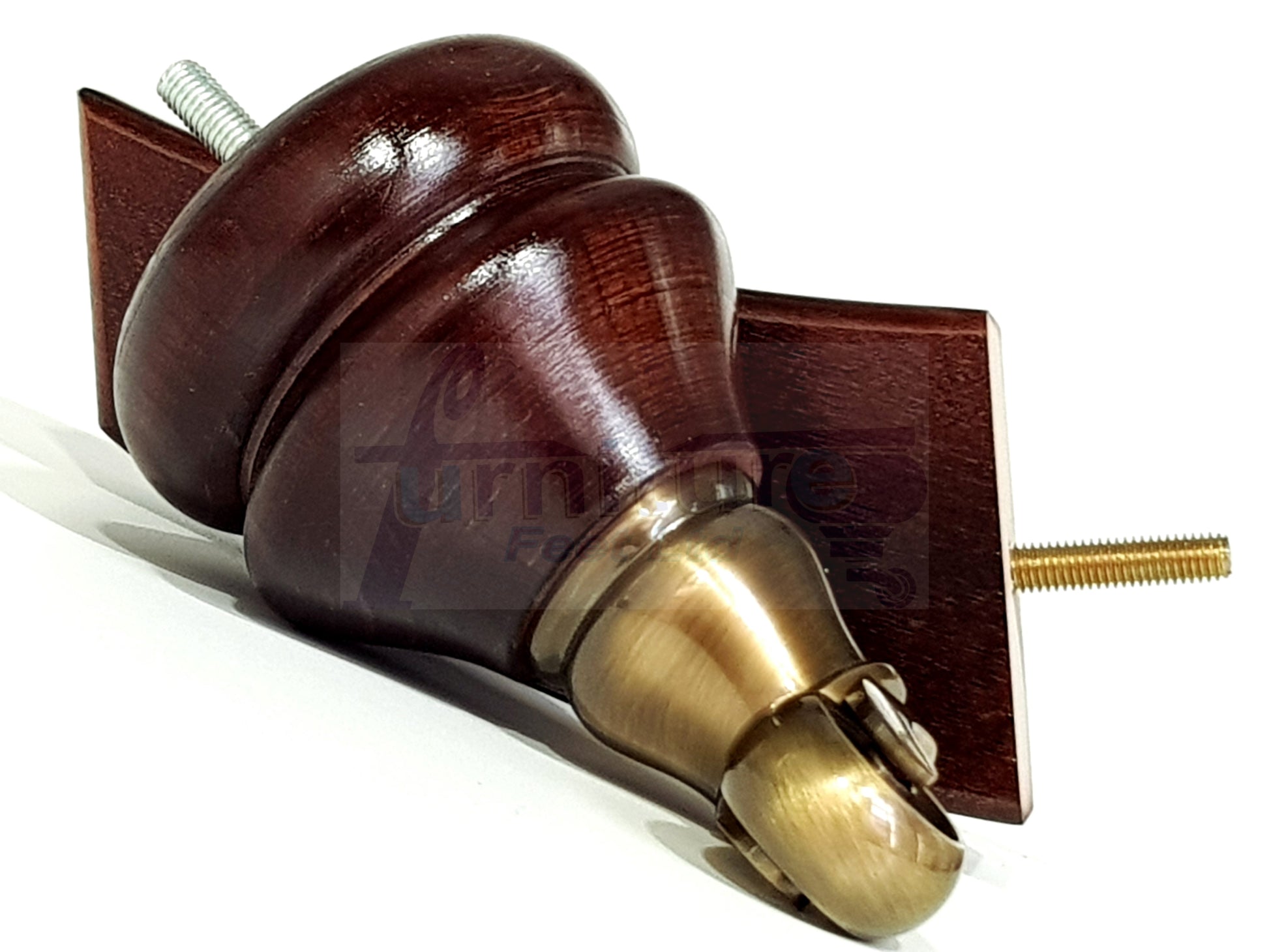 Turned Mahogany Furniture Wood Feet 2 With Castors & 2 Curved Legs140mm Sofas Chairs Settee Cabinets Beds M8