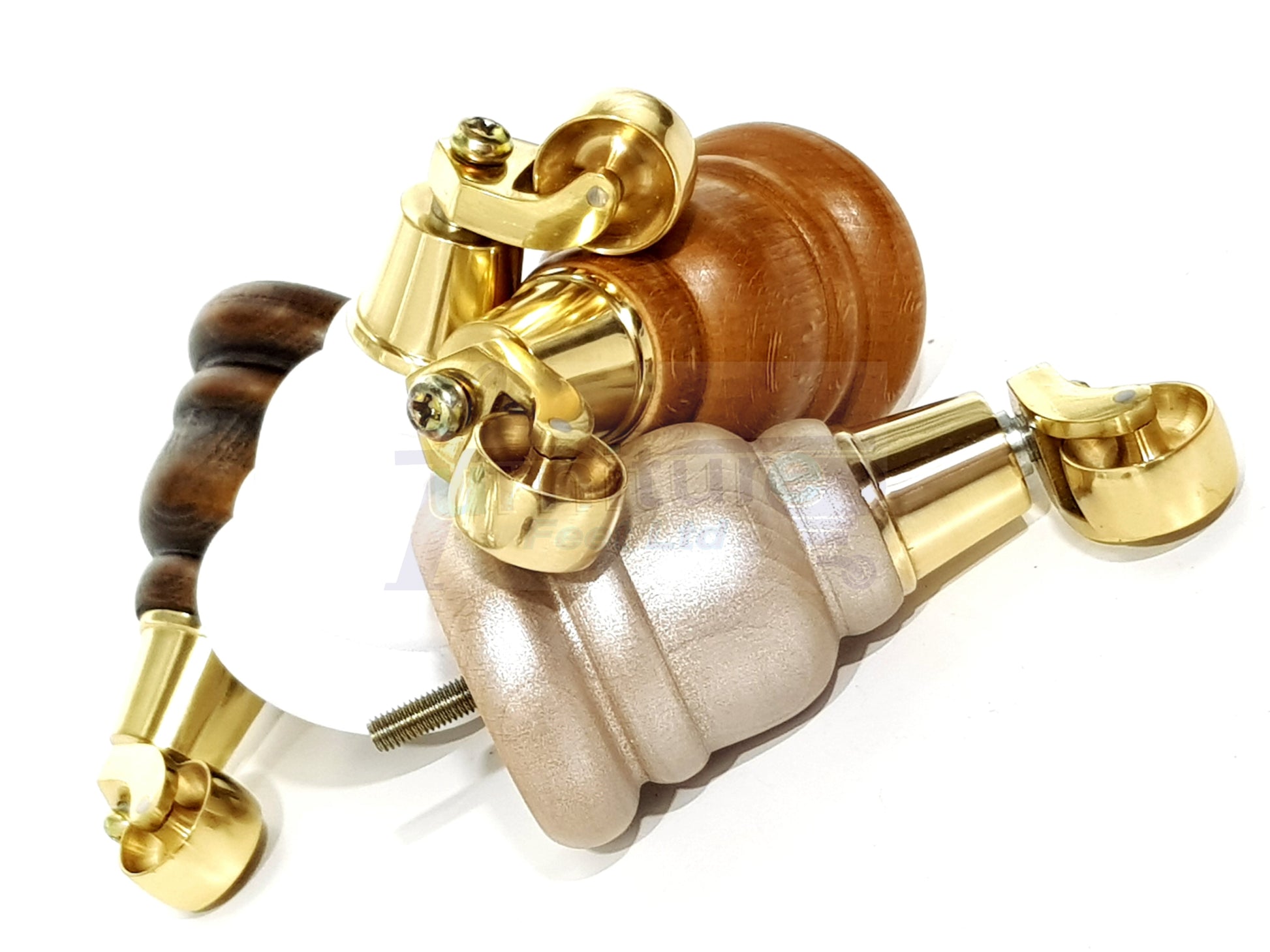 4 Turned Wood Furniture Feet With Brass Castors 155mm Legs Sofas Chairs Stools Cabinets Beds M8 6 Inches