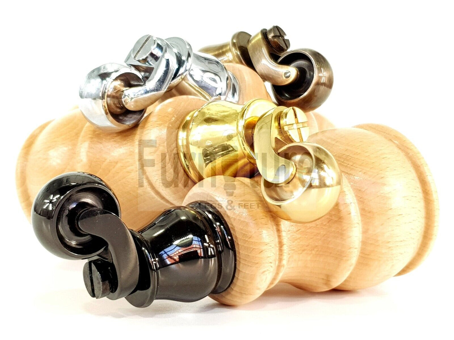 4 Turned Wood Feet Natural Castor Legs Chair Furniture Stools Sofa Chairs M8 160mm 6 Inch High