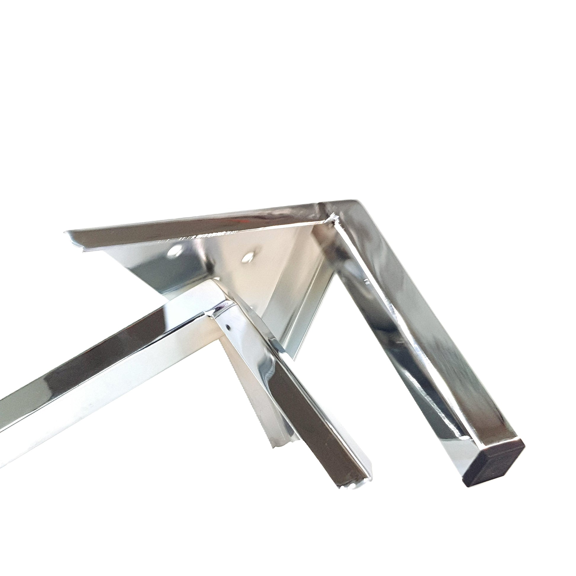 4 Metal Legs Chrome Corner Feet 180mm High Easily Fix With Screws