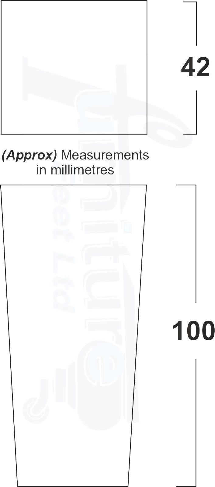 4x Solid Wood Block Furniture Legs Replacement Square Feet 100mm High M8 Thread