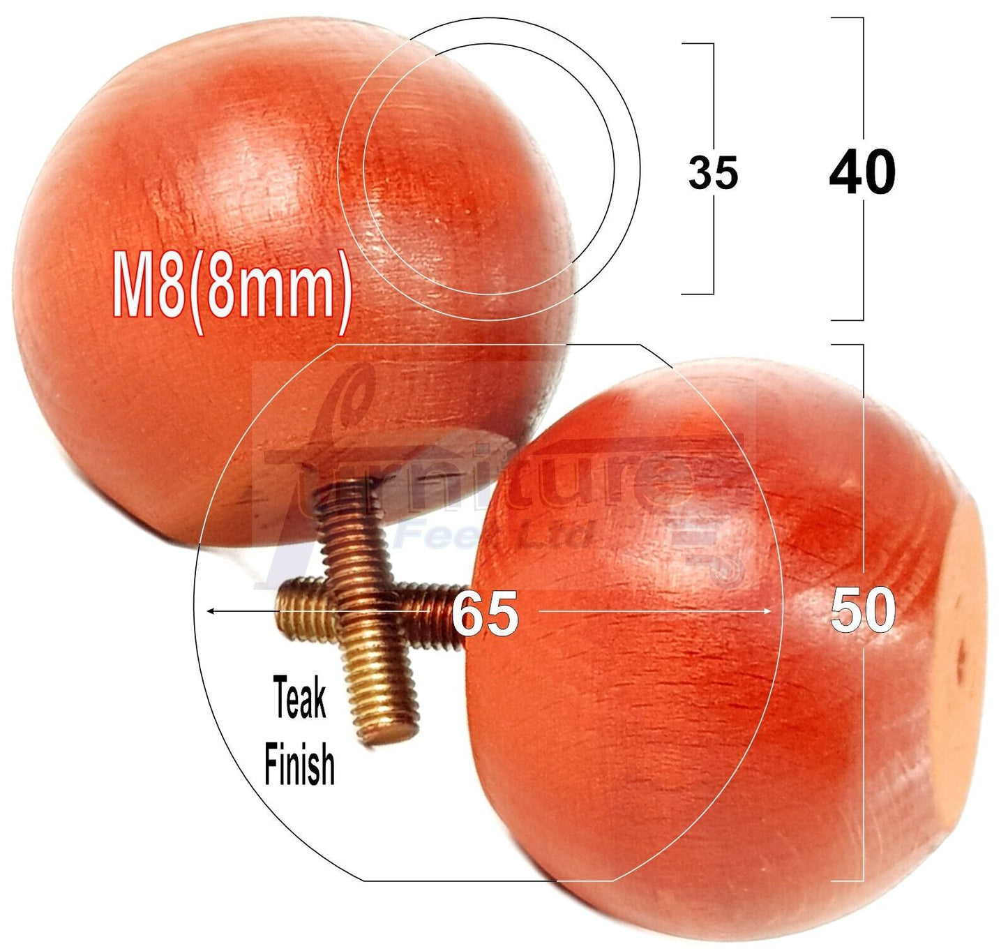4 Solid Round Wood Turned Furniture Legs Replacement Bun Feet 2 Inches 50mm High Chairs Sofa Beds Settee M8 