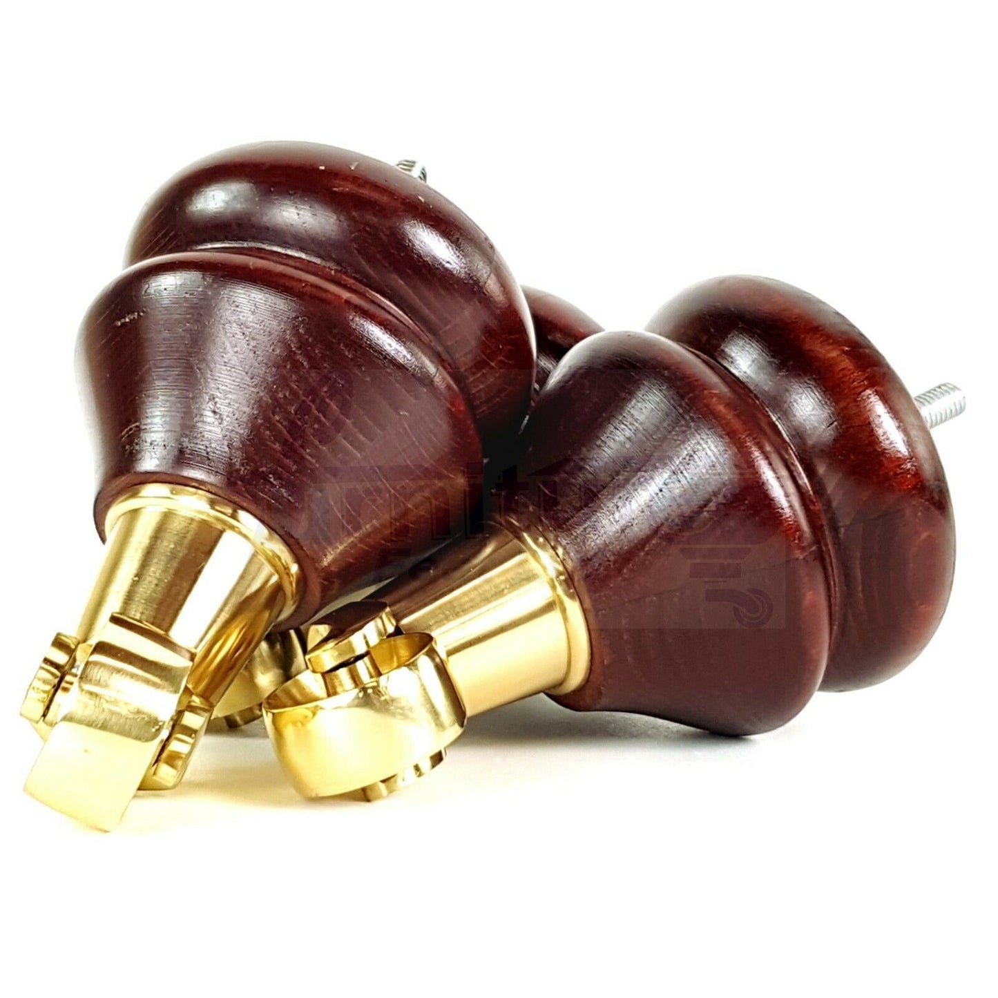 Set Of 2 Turned Furniture Wood Feet With Castors 140mm Sofas Chairs Settee Cabinets Beds M8(8mm)