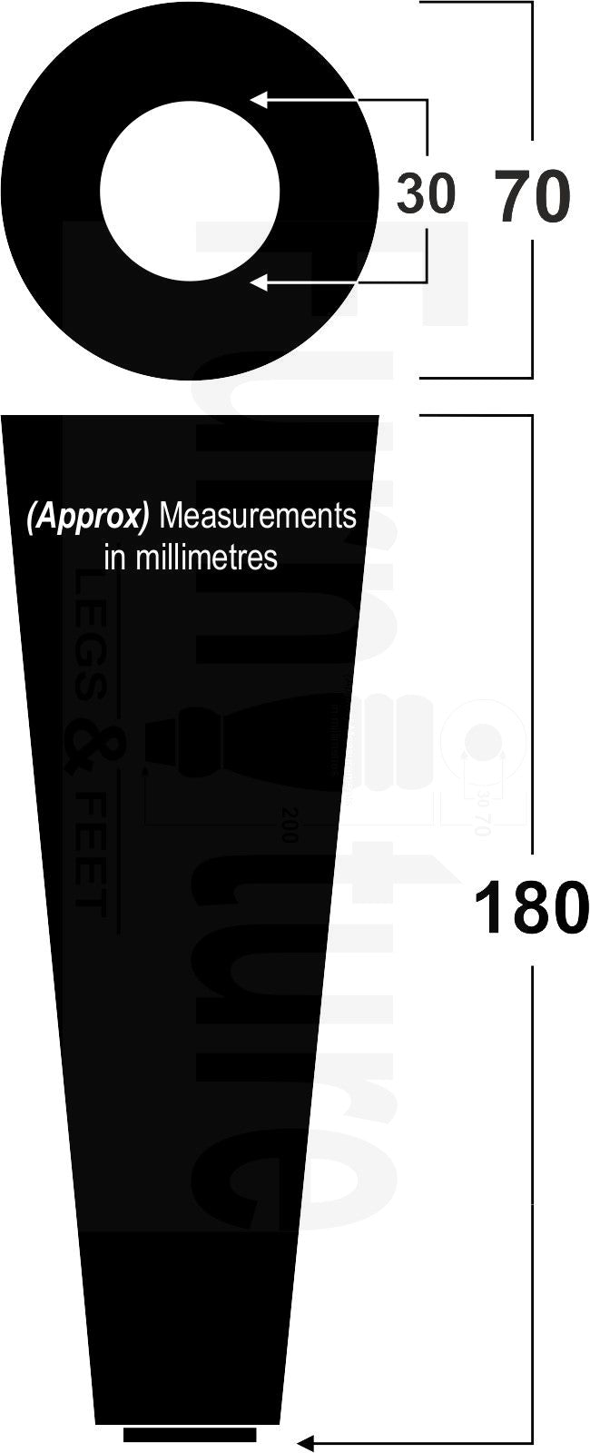 4x Metal Brushed Chrome Furniture Settee Legs Cabinet Sofa Feet 180mm High Chair Beds M8
