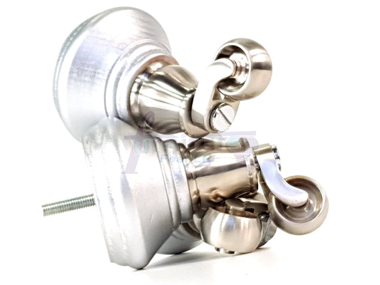 4x Silver Wooden Furniture Sofa Legs M8 With Castors Replacement Chair Settee Feet 115mm - 125mm High