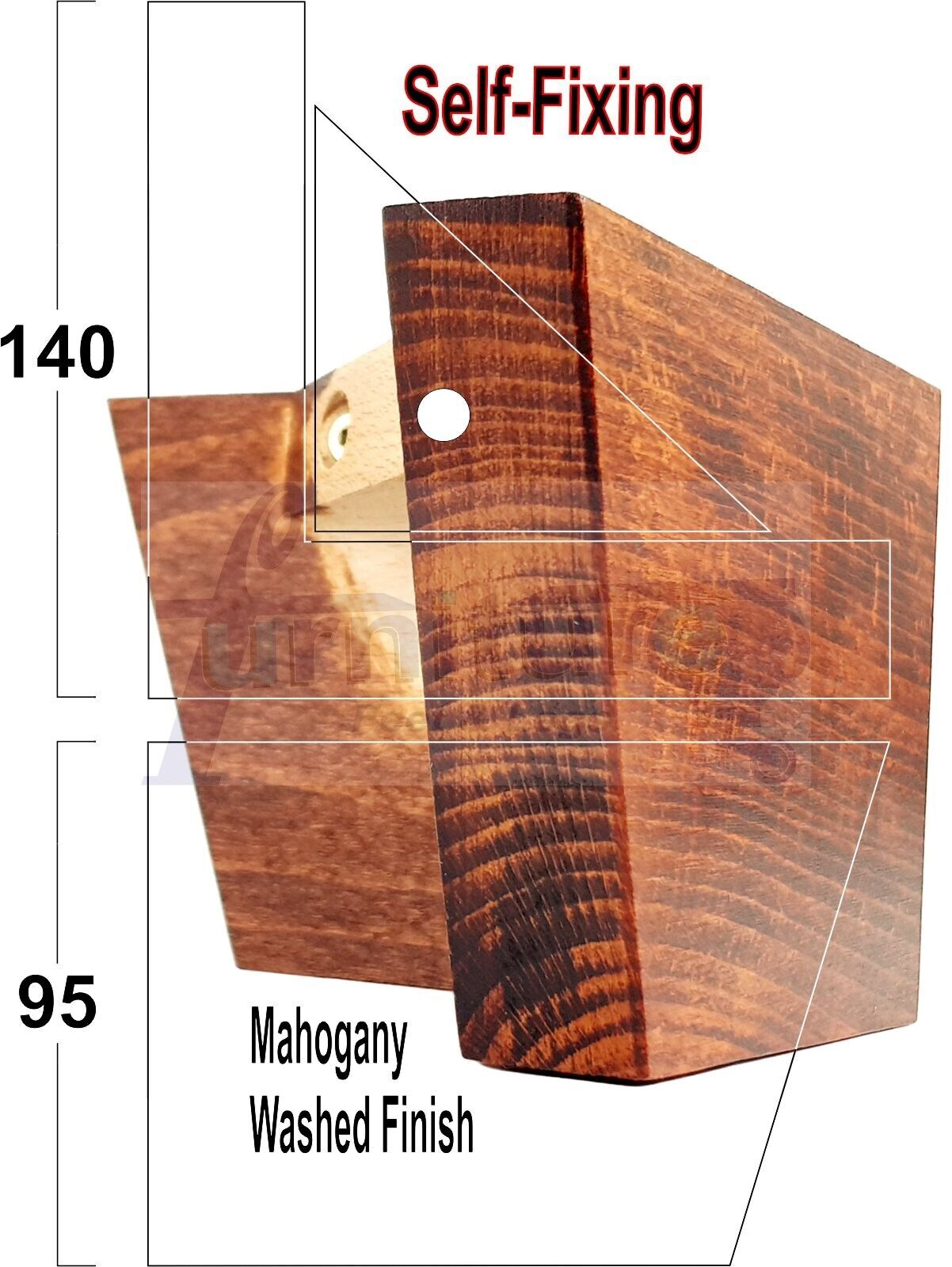 4 Solid Wood Furniture Legs Replacement Corner Feet 95mm High Multi Colours Chairs Stools Sofa Beds Settee & Cabinets Fix With Screws