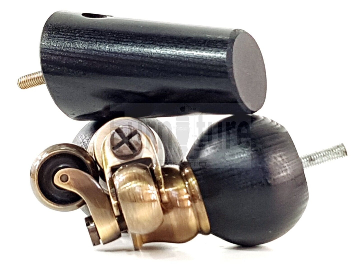 4x Turned Wood Furniture Chair Settee Legs M8 Sofa Feet 2x With Castors 118mm