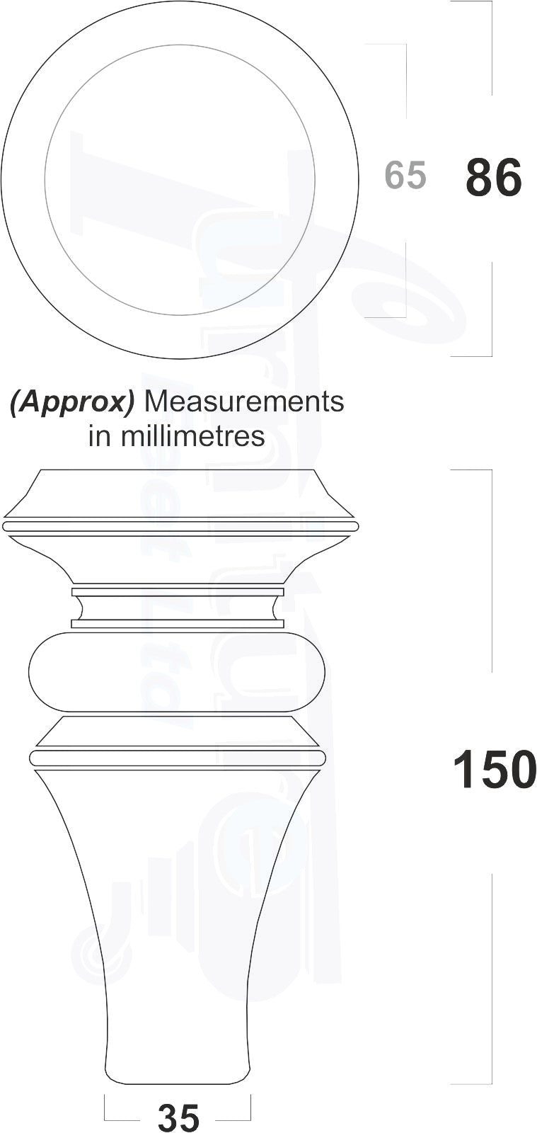 4 Turned Furniture Legs 150mm High Replacement Feet M10 Thread For Settees Chairs Sofas