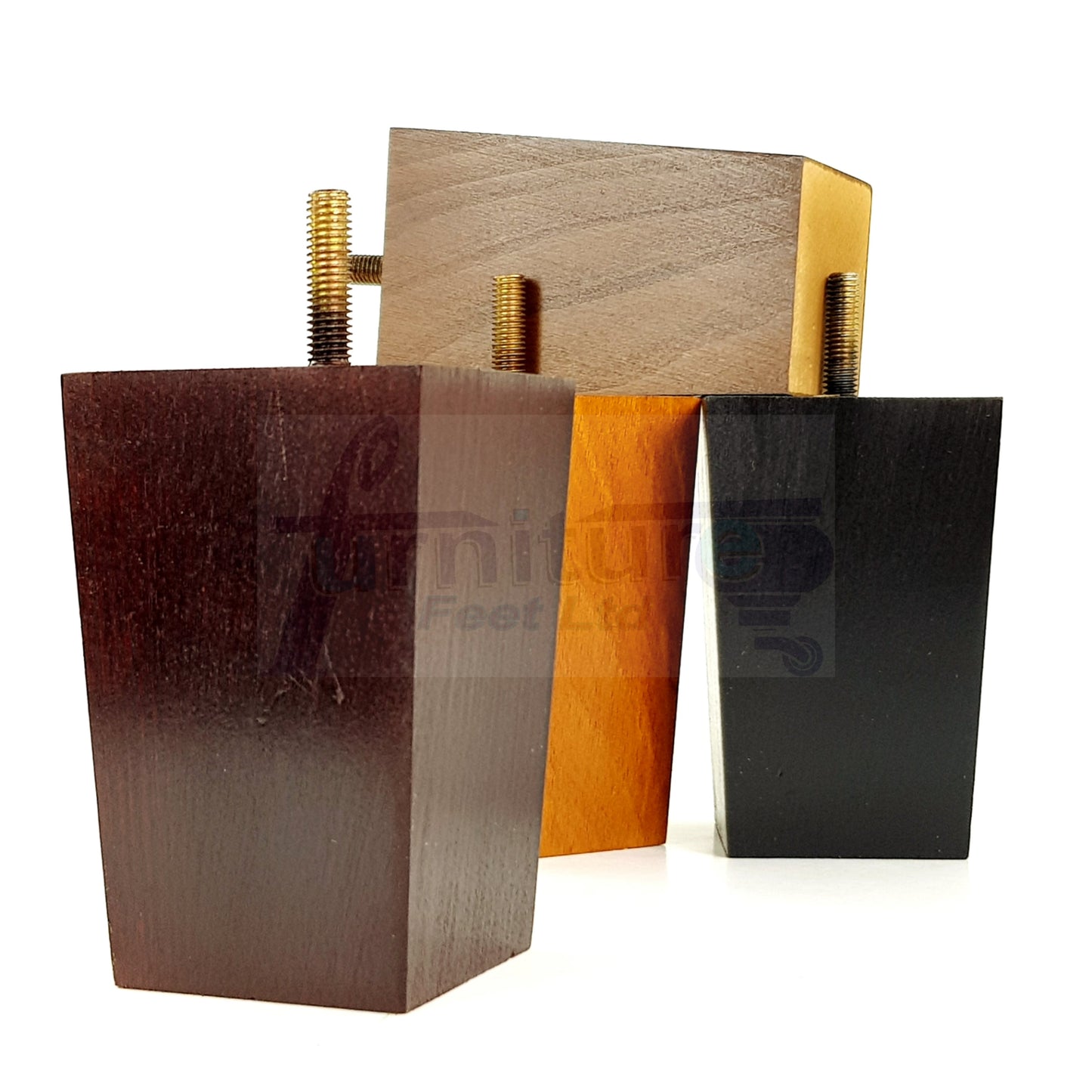 4x Wood Furniture Legs M10 Replacement Square Sofa Feet Chairs Sofas Beds 100mm High