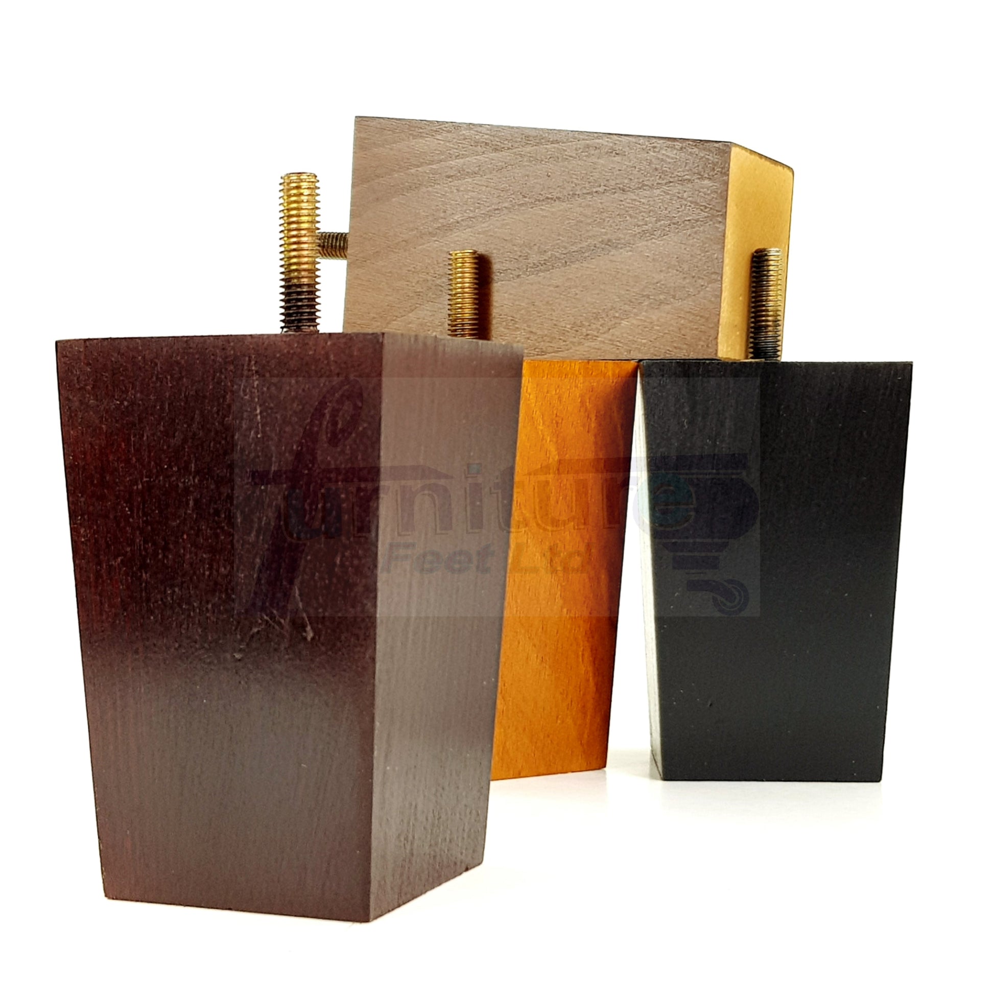 4x Wood Furniture Legs M10 Replacement Square Sofa Feet Chairs Sofas Beds 100mm High