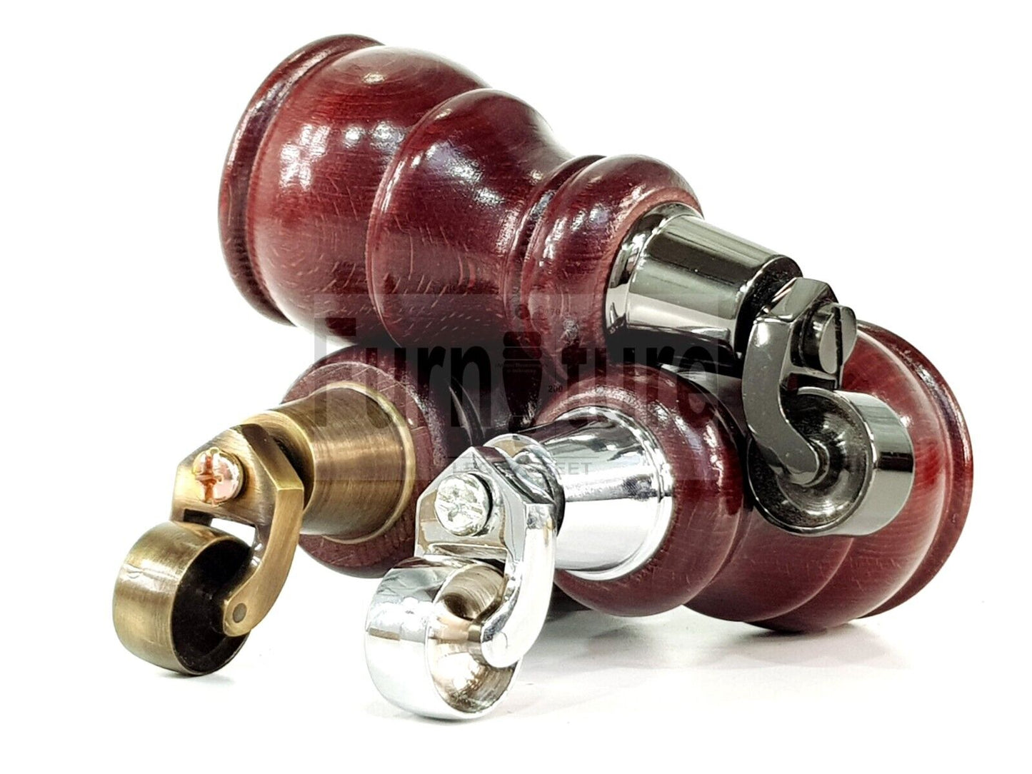 4 Turned Wood Feet Mahogany Castor Legs Chair Furniture Stools Sofa Chairs M8 160mm 6 Inch High