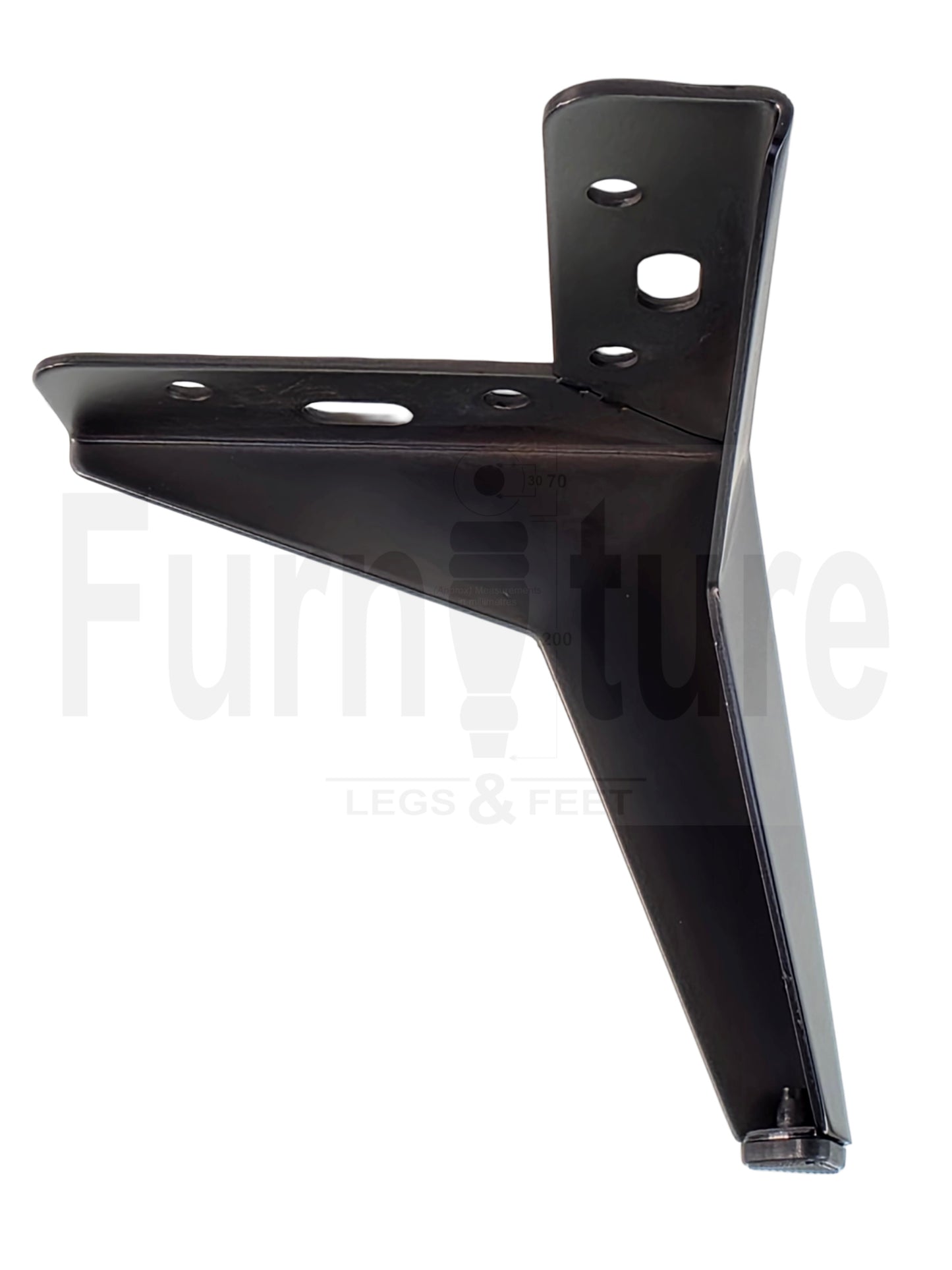 4 Metal Corner Feet Replacement Furniture Legs Brushed Black Finish 135mm High